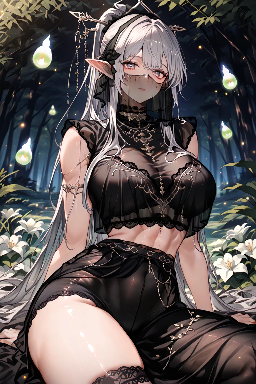 1girl,alraune,  <lora:AlraunePlantGirl[alraune]V2:1.0>,flower,large , navel,parted lips,((honey)), wet