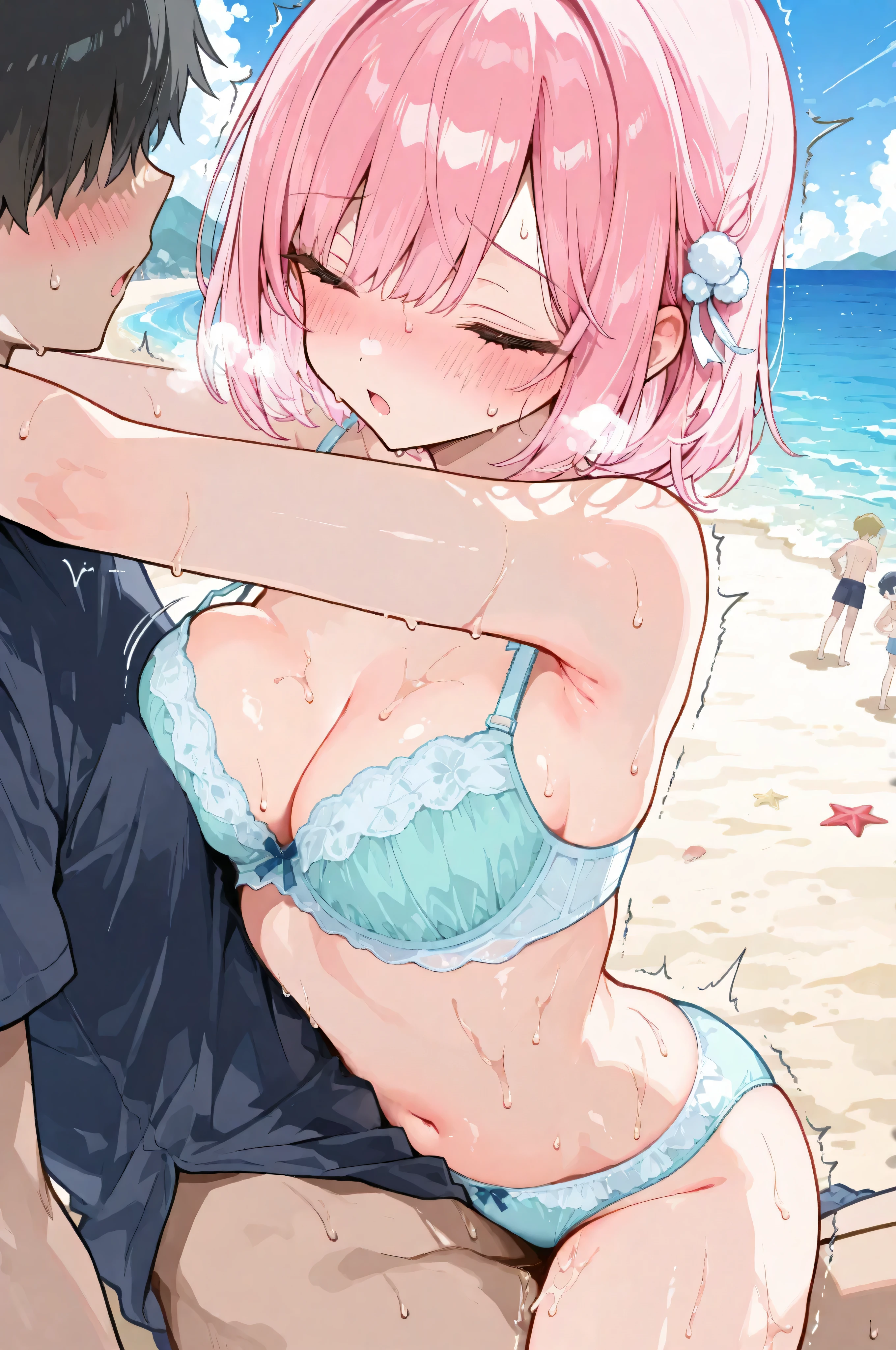 beach idol cute bra LIVE Surrounded by multiple young people super cute♡ popping sweat Shaking Breasts I have semen on my inner thighs multiple penetration Drifting between endless dreams