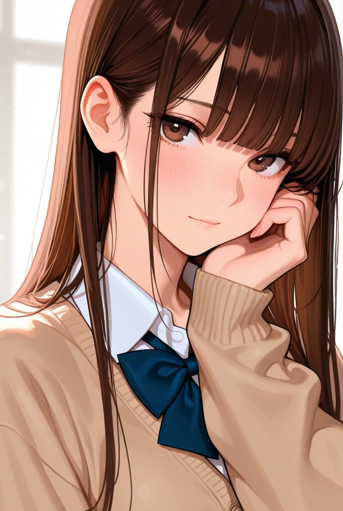 (masterpiece:1.2, quality), (current, photocurrent:1.4), beautiful illustrations, (natural side lighting, movie lighting), National Science Foundation,
looking at the audience, cowboy shooting, Front view:0.6, 1 girl, , high School girl, perfect face, Cute and symmetrical face, shiny skin,
(long hair:1.8, straight hair:1.7, blond), asymmetrical bangs, purple eyes, (:1.1, thick hairy thighs, pretty face, Beautiful and delicate eyes, Beautiful clavicle, beautiful body, beautiful, Beautiful thighs, beautiful legs, Beautiful fingers,
((light blue collared shirt, Navy pleated , sock, naval, Light brown cardigan, white stockings)), pink beautiful scenery), night, School, classroom, curtain, permanent, lean forward, Put your hands on, in stockings, ((, ashamed, open mouth)), ,