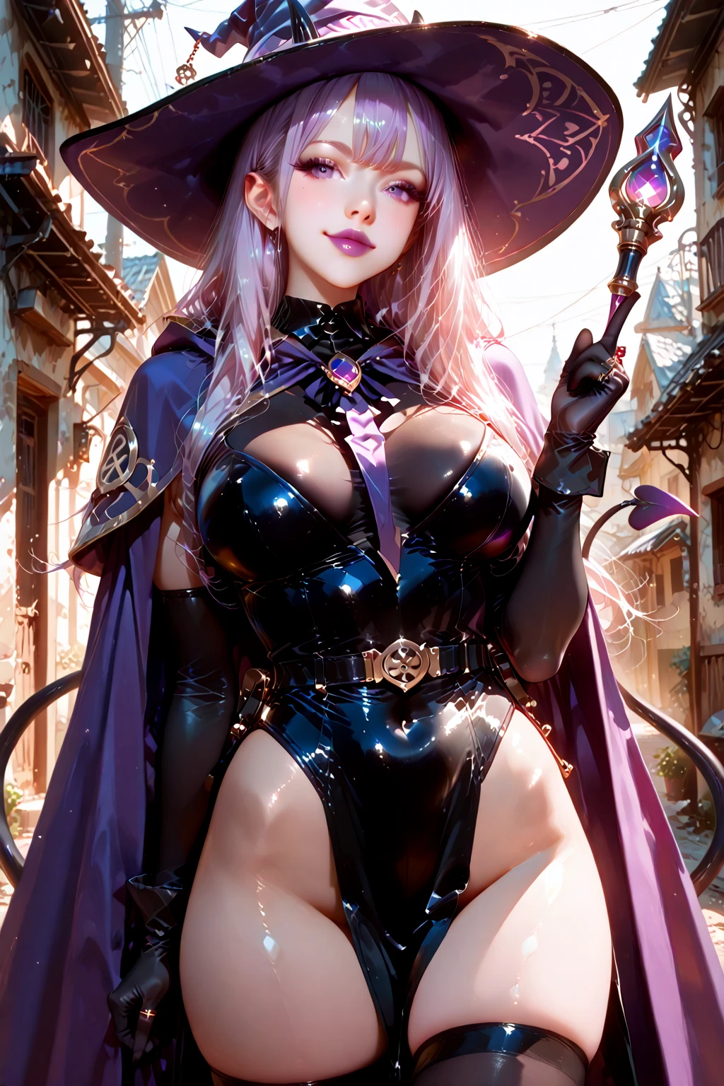 female witch portrait beauty pretty soft dewy glow skin sparkle highlighter pink haired youthful witch web witch feminine retro vintage antique spiderwebs on her pointed dark witch hat wearing a spiderweb pink corset ribbon laced up, with dewdrops on a pink roses with spiderwebs with dewdrops on the webs  spiderwebs spider-web hd highres 4k 8k coquette aesthetic