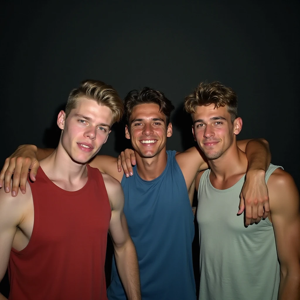 3 young men of 20 years, , con pollas grandes erectas