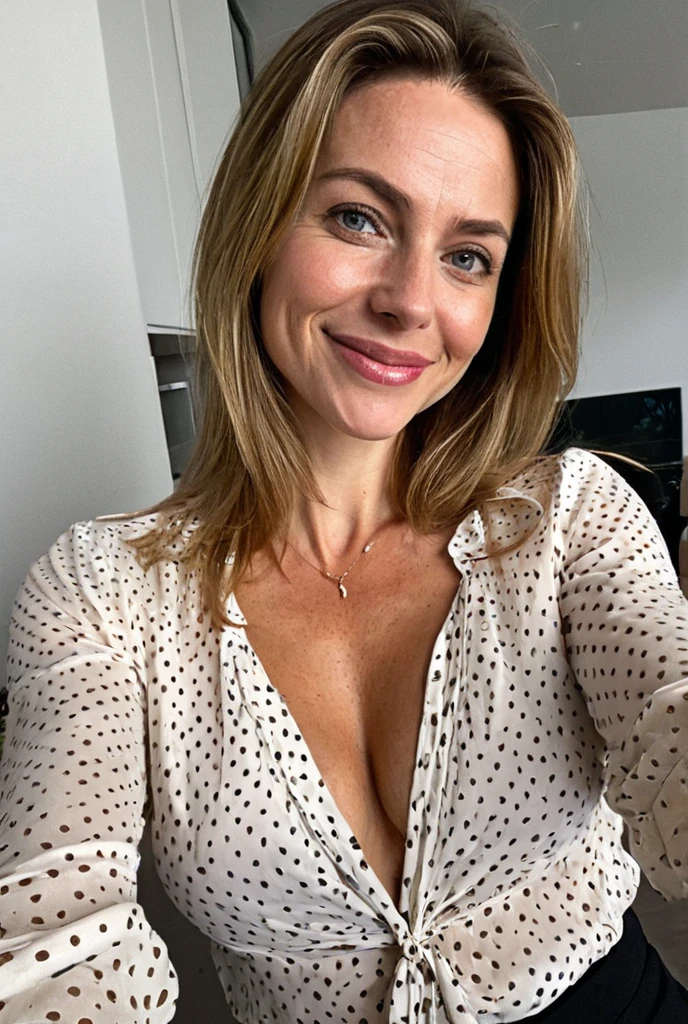 A  lady with big tits covered in 