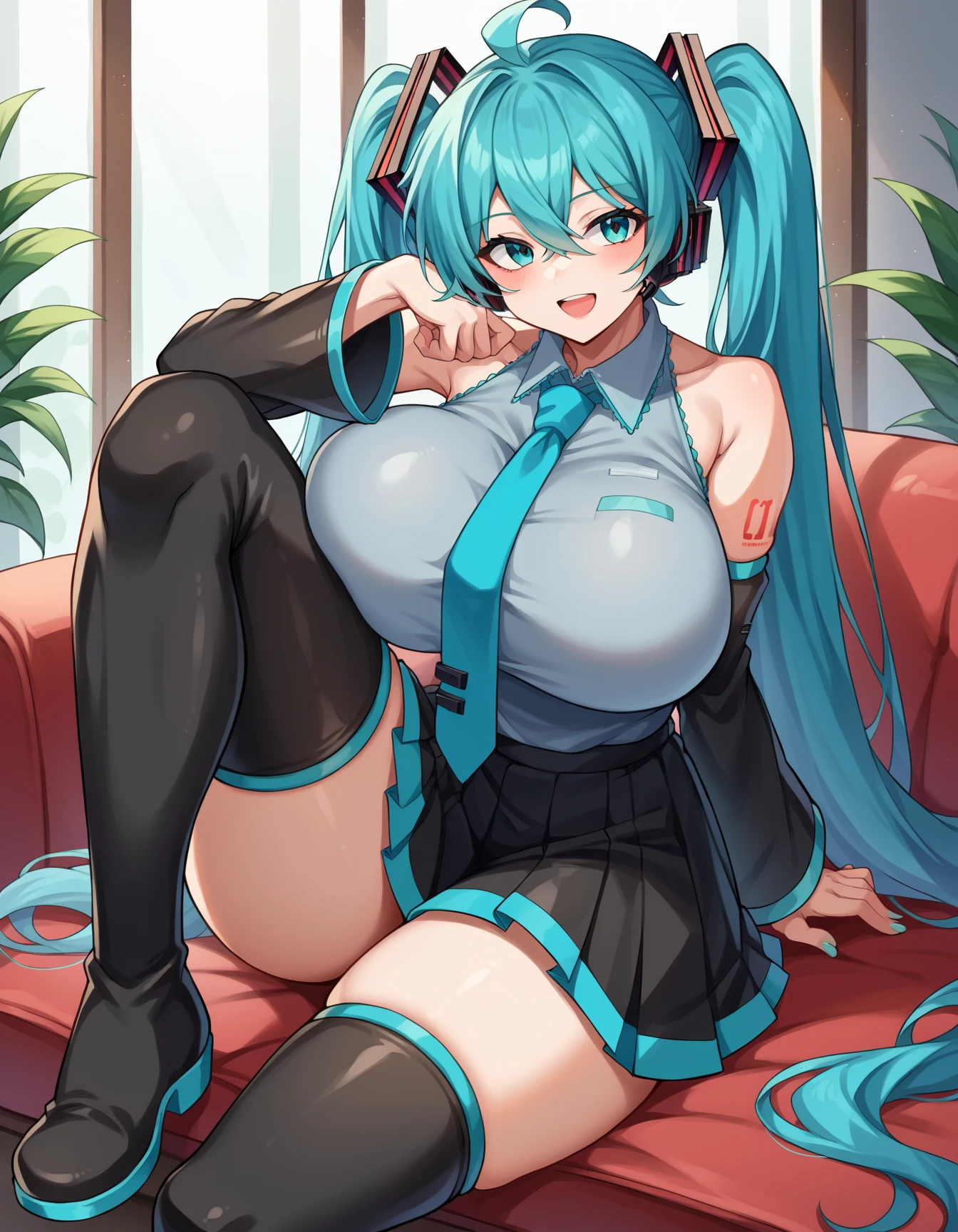 Young Hatsune Miku、girl、独奏、blush、(????????????:1.2)、girl、Kindergarteners、、6 years old、、、be happy、Striped panties、Frills、Long skirt、waitress、Clothes are see-through、From below、Wet clothes、See-through bra、Squat with your ??????????、Bra showing through over clothes