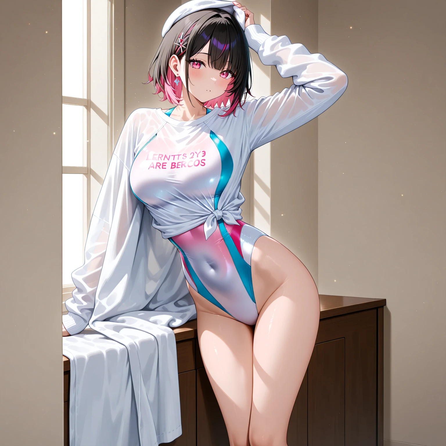 Double V,from the front,Pay attention to the ,Crotch seam, Quality ,{{{Printed  1.1}}},break,
Zetadev, Braiding, Hair Intake, Twin tails, }, Gloves Blush, bow, Frills, hair , clavicle,Idol, flower,,Hello heels,
,break, 
from the front,  {{{Shadowed face}}}, mock, arrogant,Looking from above,laugh at,Laugh out loud, Smile, Open your mouth, Looking down at the viewer, masterpiece,Absurd, beautiful detailed face
break,
,Squat,Looking down at the viewer,Squatting, 
(Lower Body Shot, View from below, from the frontの眺め:1.5), Very low angle,Looking down at the viewer,
((Tabletop,High resolution)), Tabletop, Highest quality, , Absurd, Perfect Skin, Detailed skin texture, Ultra-detailed, 8k, Intricate details, Beautifully detailed face,High resolution, One girl ,from the front.(Very big boobs)
indoor,locker room　Urinating　