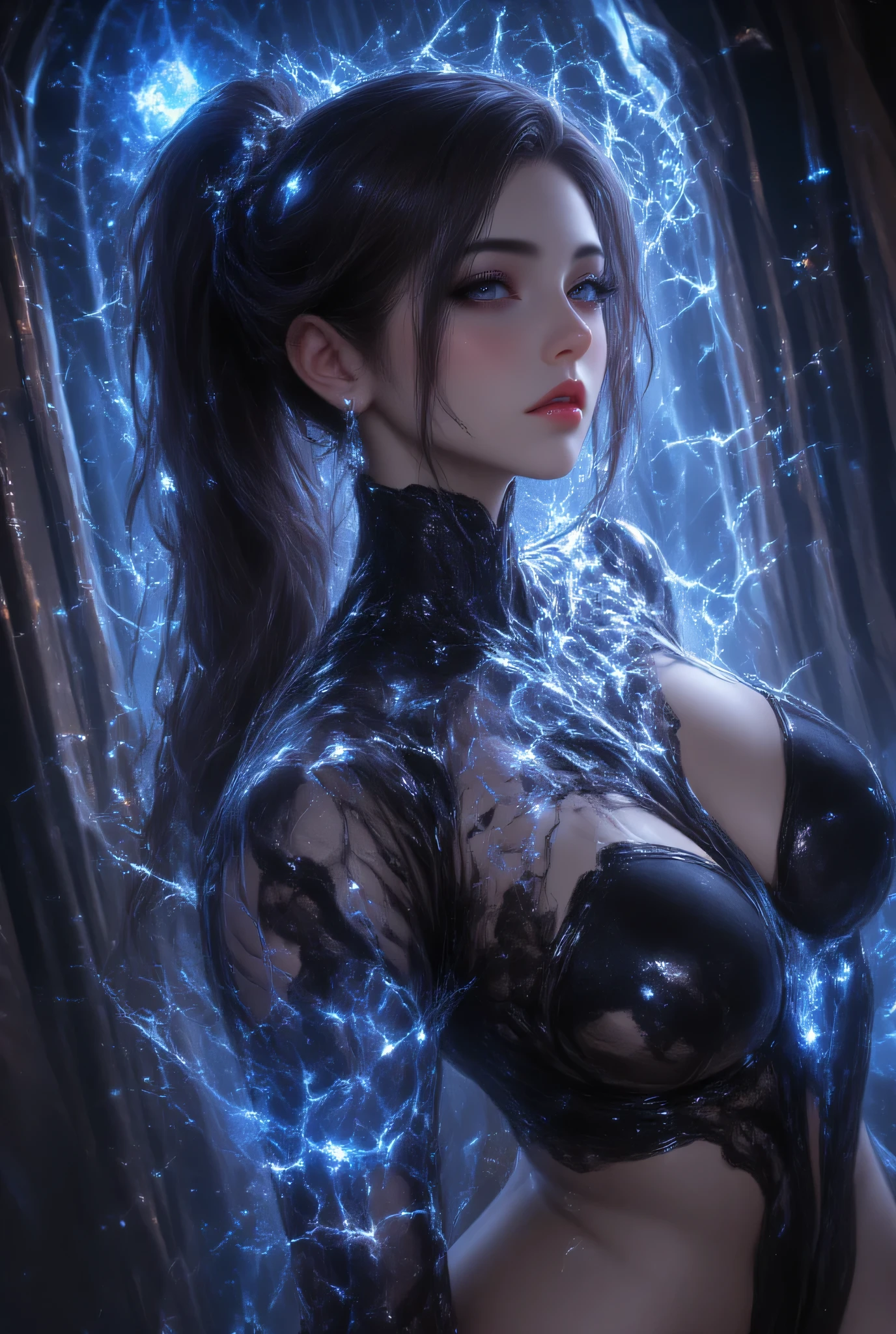 Evolution is the increase of complexity of complex systems., Holy Sexy Elf, Big Breasts, Age 17, Dark Haired, Sexy Pose, Fearless Smile