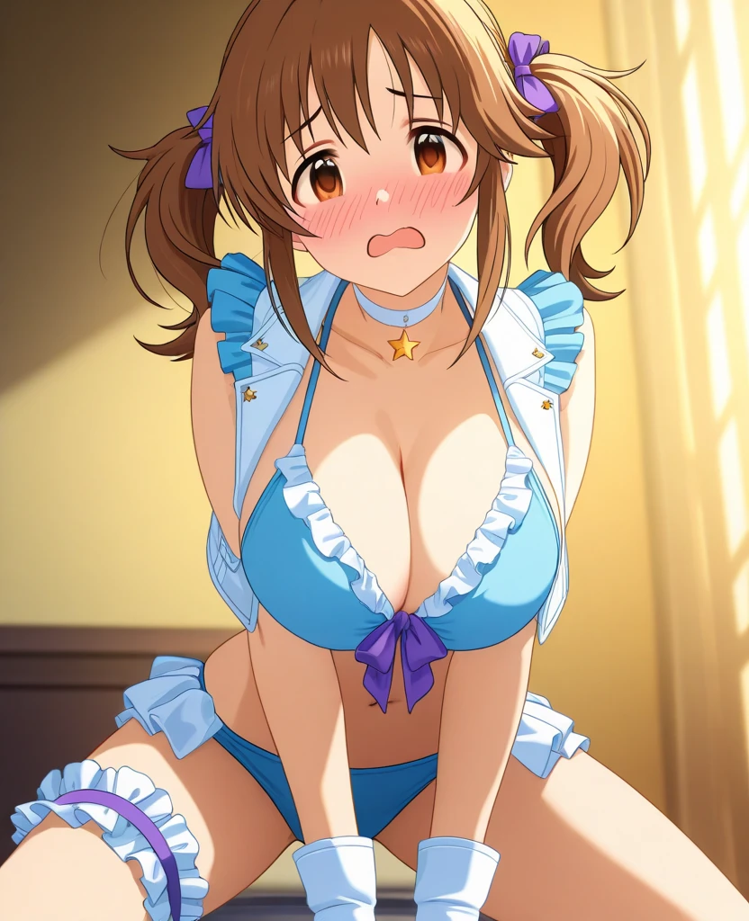 an animated woman getting ?????? with a big ???? in between her ????, 1girl, ???????, satono diamond(umamusume), 1boy, hetero, ???????, ??? ???????????, ???, drunk, ??????????, ?????????????, ????, ???, bow, blush, hair bow, sweat, ?????????
