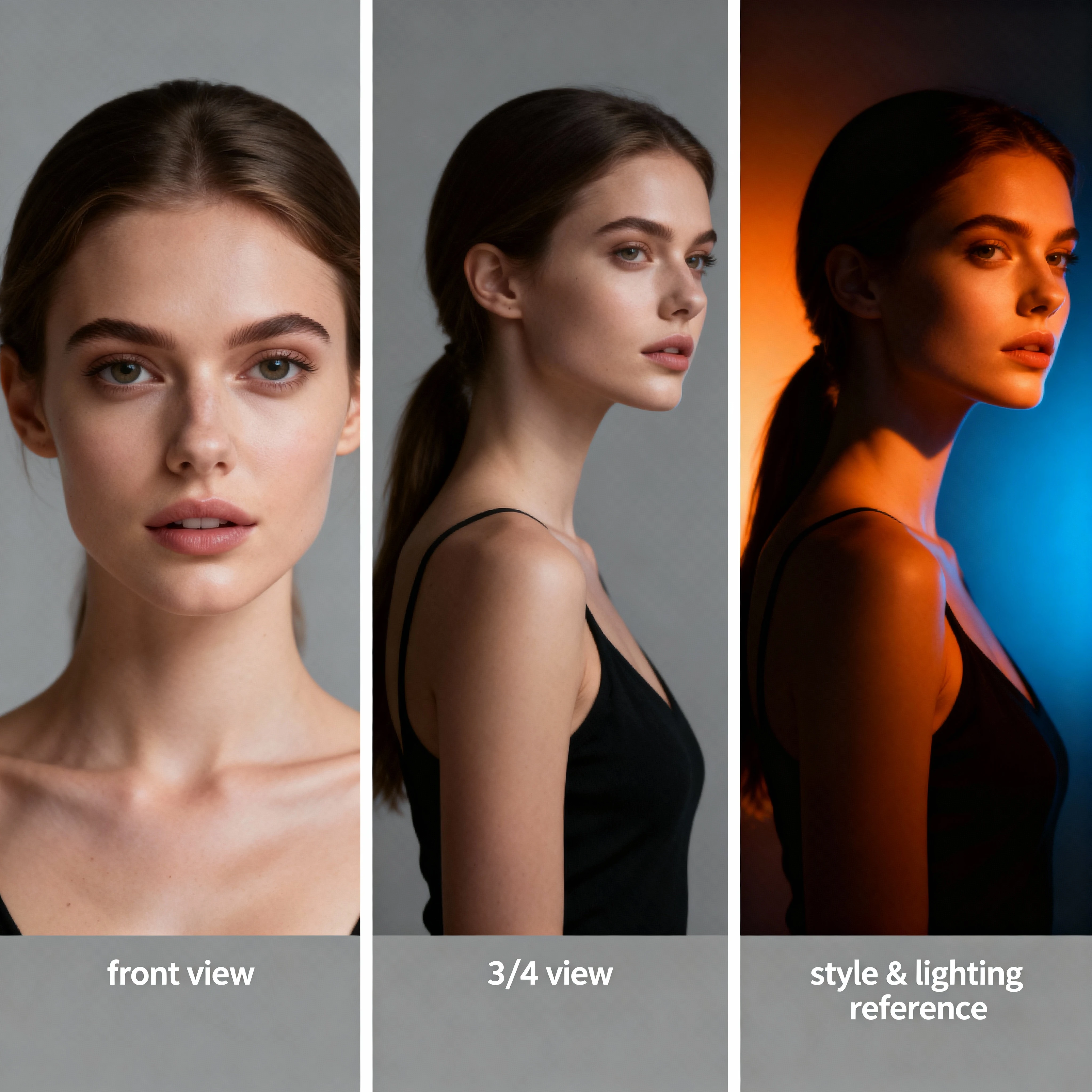 Prepare reference images for Kling O1 - Multiple angles and poses