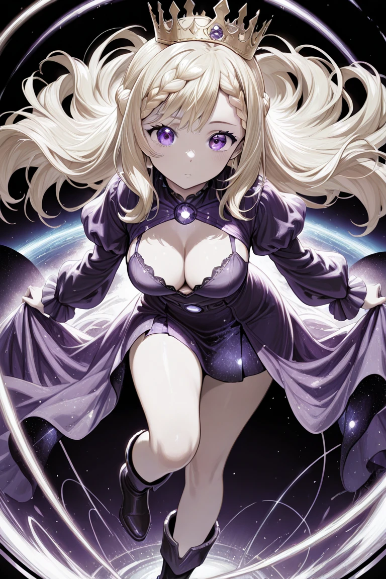 (masterpiece, best quality), photorealistic rendering, game cg cinematic, abstract and colorful paint style, 1 girl, adult (elven:0.7) woman, light blue eyes, natural blonde layered hair, Style-GravityMagic, solo, half shot, looking at viewer, detailed background, detailed face, (fuzzy organic webs, webbedtech theme:1.1), (glowing eyes:1.05), large wide eyes, necromancer, heretic, intricate summoner garments, amulet, channeling, dynamic pose, evil sigils, floating particles, blue crackling magic energy, calling forth evil souls, spooky books in background, whirlwind, mist, ethereal atmosphere,