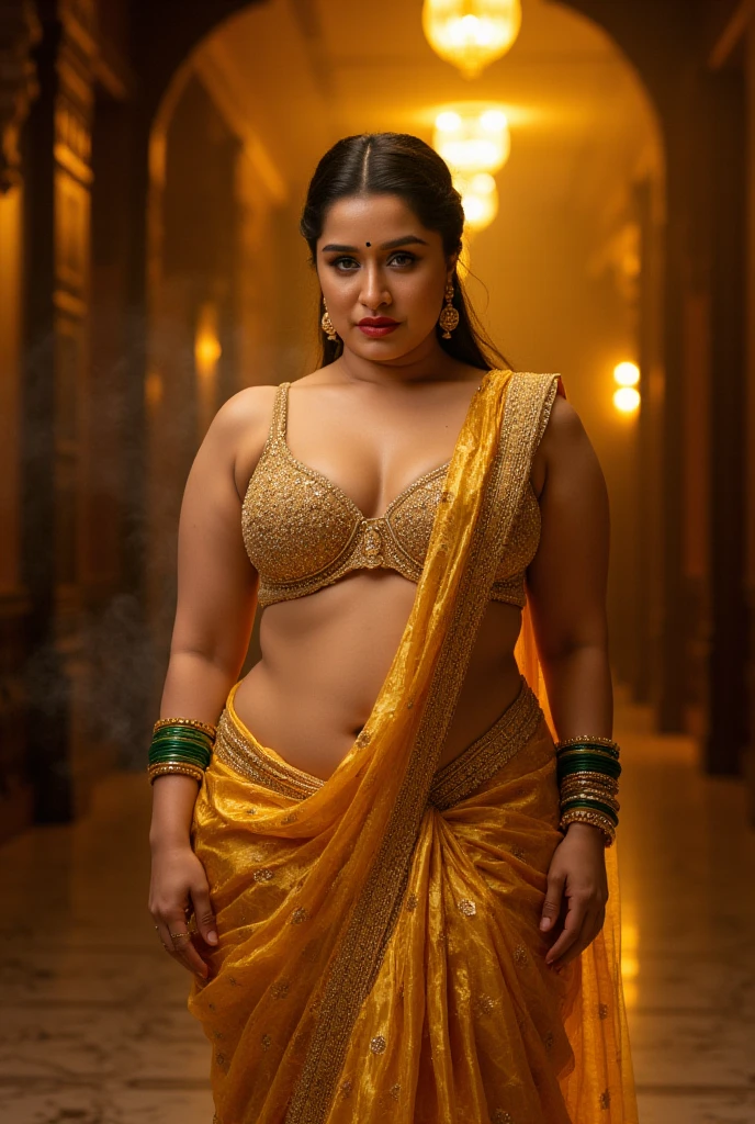 Foto RAW, photorealistic, photography, full body shot of ((Tamil Actress Sneha )) , ((tamil actress Sneha)) ,master shot, goddess like beauty, Nayanthara as perfect thick chubby mallu Desi aunty bhabhi, Wearing a kanchivaram silk Stanapatta, a chest-band.Front hook tamil blouse model, model Photography, Tamil front hook silk torn blouse shoot, Tamil traditional ((front hook blouse)) advertising photography, traditional wear brand shoot, face of Indian actress Nayanthara , masterpiece, realistic, realism, incredible details,  pleasure, photorealism, detailed skin, skin pores, high contrast, photorealistic Artstation 8k HD digital art trend of high definition and detailed realistic skin texture, ultra detail, realistic skin texture, armature, best quality, ultra high definition, (photorealistic:1.4),, high resolution, detail, raw photo, Re sharp, by Lee Jefferies Nikon D850 Film Stock Photo 4 Kodak Portra 400 Camera F1.6 Lens Rich Color Ultra Real Realistic Realistic Textures Dramatic Lighting Unreal Engine Trending at Art Station Cinestill 800,(pele altamente detalhada: 1.2), 8k UHD, DSLR, soft-lighting, alta qualidade, grain of film, Fujifilm XT3,she didn't like to wear blouse or , she  happy to wear only saree, she hates blouse or , big  popping out and big cleavage