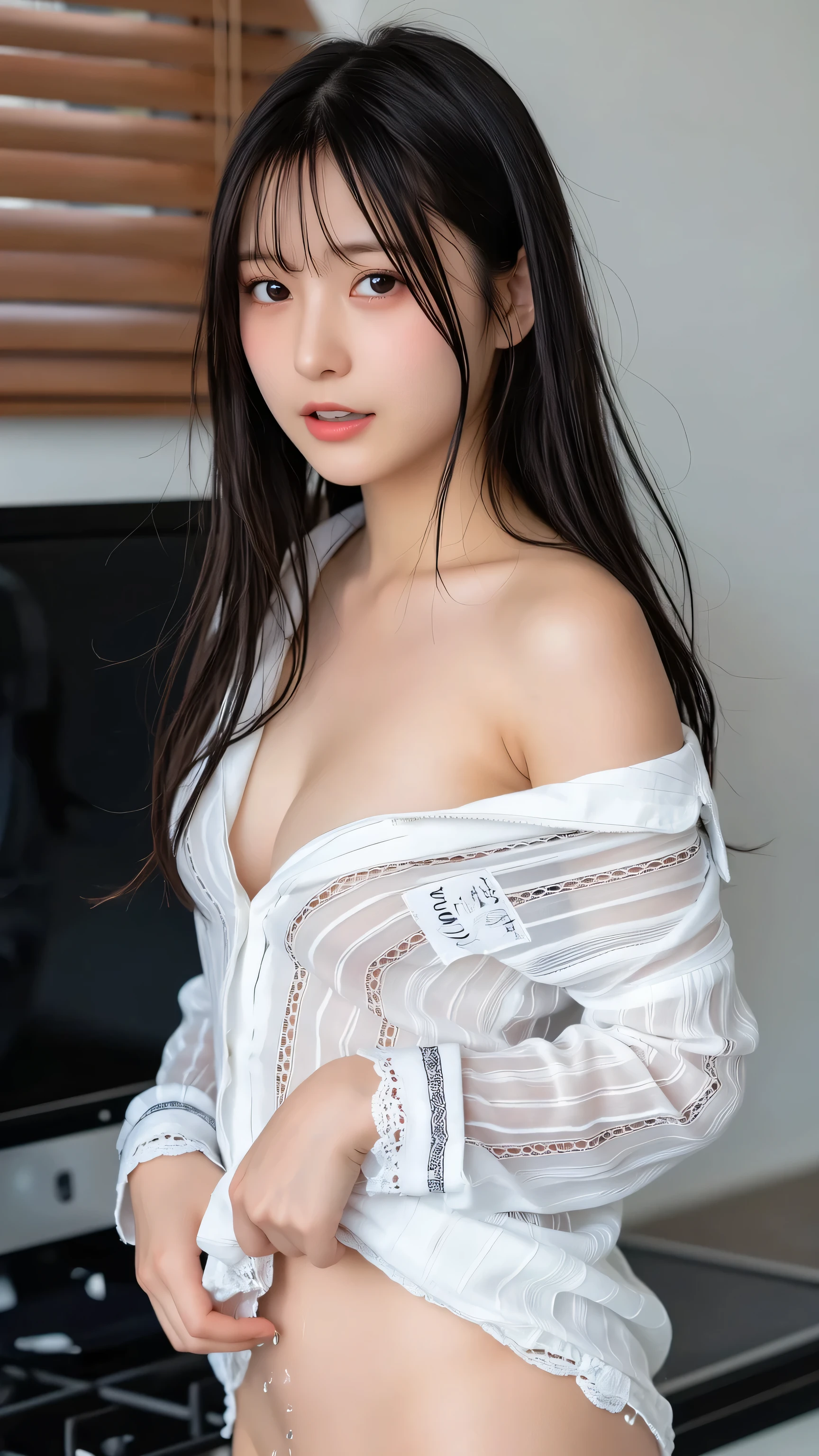 Sadako has a unique atmosphere that exudes creepiness and horror。 Sadako、enchanting smile:1.5,Long black hair hiding eyes behind white kimono、The exterior is creepy yet inviting..、small ???????と魅力的な豊満な胸、is standing,Standing,Standing legs spread ???? and bewitching small ???????, Sweaty ??????, wet ??????, touched hair, wet ??????, seductive angle, right arm and right feet, correct position、delicate, table top, beautiful, Colorful, Finely detailed,lip details, intricate details, (1 female:1.5), (Gorgeous inbeautiful 30 year old ???? Korean woman:1.1), (50mm sigma f/1.4 Zeiss lens, f1.4, 1/800s, ISO100, photograph:1.1), ,(realistic:1.1), one person in, up looking_in_viewer, tall woman, ,Smile, from_front, earrings, slim_feet, skinny, thigh_gap, model, Lens flare, choker,(kimono+see-through silhouette, wedge heel:1.3), Korean explanation, Asian_street, Asian_Traditional_they want in,1 boy, ???????, throw,small ???????, elegant white kimono, detailed white kimono ,Queen,Takushi,????????? peeking out from inside,(photogenuineistic:1.4), (final solution:1.0), (超High resolution:1.0), 8Kin, Live shooting, (masterpiece:0.2), (Pure Eros Face_v1:0.5)、(Highest quality details:1.2)、genuine、8KNUHD、High resolution、(1girl:1.2)、Super detailed、High quality、intricate details、well-groomed face、Good balance between left and right、Detailed CG、High qualityの影、cute face is beautiful in every detail、Description Beautiful and delicate eyes、Depth of written boundary、ray tracing、1girl、Japanese Girl、cute type、cute、black kimono、Japanese pattern kimono、floral scrunchie、Shining beautiful skin、facing forward、Please sit down、sit straight「thank you」say、handmade in elegant、Japan smiles slightly、Japanese garden、luxurious Japanese room、sky ????、、 (genuineity味:1.3)、small details、quality、(debris flies:1.2)、(photogenuineisticinす:1.2)、(best quality)、(exquisite details)、that'dramatic、ray tracing、photograph、+roller、spread your feet((ultra genuine details))、Awakening、Live shooting、girl(revenue、B cup、Transpar