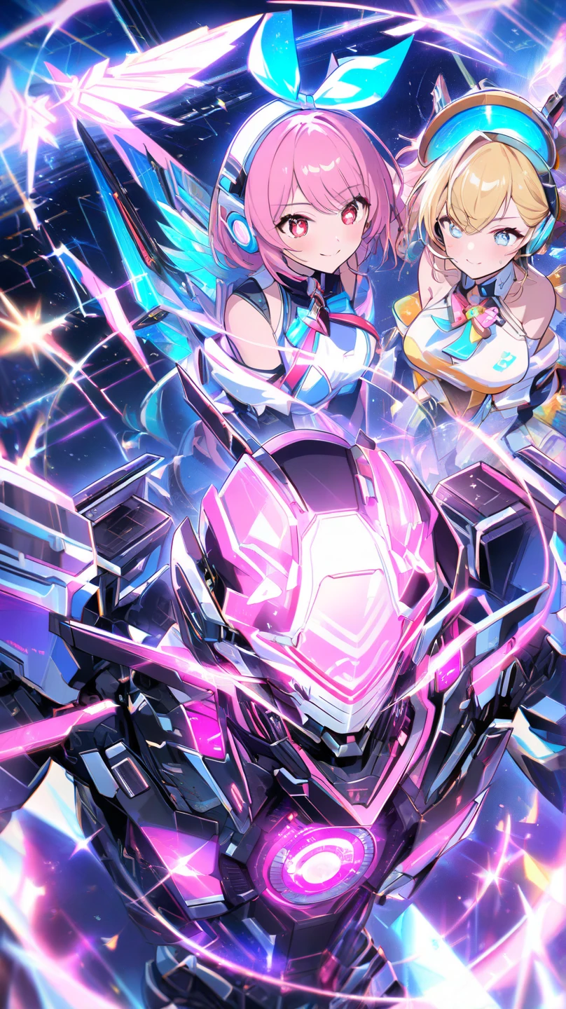 (((dark skin tone))),dark skin male, femboy, dark skin, cute ,red eyes, ((blue mecha hairpin)), dark brown hair medium hair,wearing a black exoskeleton, blue gauntlet's, honkai impact herrscher of reason, full armour mecha_musame, orange gem on chest, fullbody close-up 