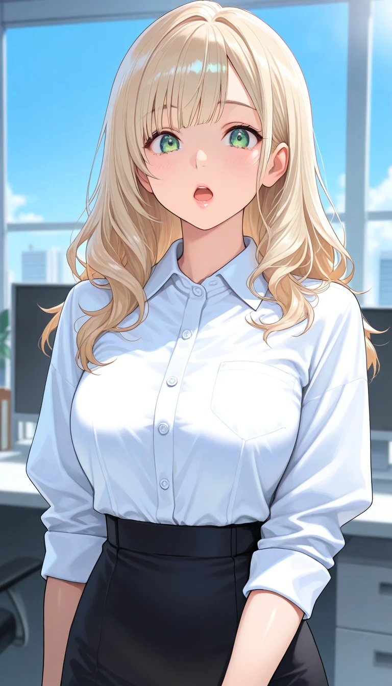 1girl, Table hump, rubbing the , white  shirt, pencil skirt, office, white , skirt lift, strap, a table, high ground, multiple boys,Liquid, Thought-provoking,, Masterpiece, Best Quality, Highly detailed
