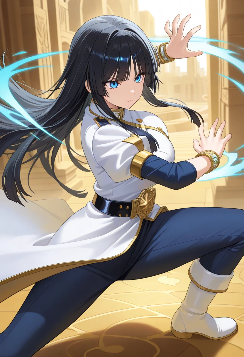 score_9, score_8_up, score_7_up, source_anime, michikotanaka, michiko tanaka, long hair, black hair, yellow eyes,  mark, forehead mark, michiko_tanaka_mahoushoujoniakogarete, anime_style, (long hair, black hair:1.3), forehead, forehead mark, hair ornament, muscular female, anatomically correct, mature female, , heavy breathing, an image of a female character from league of legends, by Kieran Yanner, phone wallpaper, dark lightning, smooth fuschia skin, female redhead templar, cinematic background, anime coloring, anime screencap, hair ornament, (shaded face:1.2), yellow eyes, 