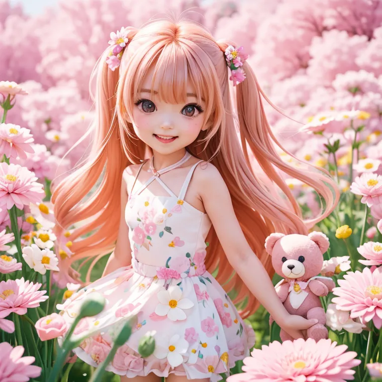 春の花畑チビキャラ生成