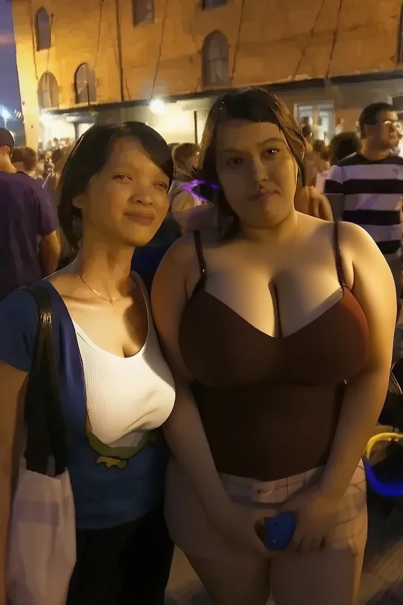 several people are posing for a picture in front of a crowd, profile pic, profile picture, very very low quality picture, having a great time, group photo, with the sun shining on it, hundreds of them, over-shoulder shot, pictured from the shoulders up, karla ortiz, center of picture, wearing an orange t shirt, discovered photo, Big ????, huge ????, ??????????, ????, cute, minimal clothes, thick, bbw, chubby stomach, thick ???????, ????????????????, large ??????, hard ???????, piercing through shirt, ??????? hard through shirt, busty, major cleavage, ?????, ripping through top, spilling over sides, bra too tight, giant ????, extra wide ????, upper body zoom in, showing off huge ????, fat stomach, see through top, fat bbw, large ?????? showing, major cleavage, latina, down to stomach, wide ????, ????, upper body zoom, thick arm, showing off ????, top half only, showing only upper, height difference, down to waist, tall and short girls, belly worship,  worship, touching each other ????, touch other ???? style, tall and short standing next to each other, two thicc girls different heights, ????????, touching , twerk together, height difference