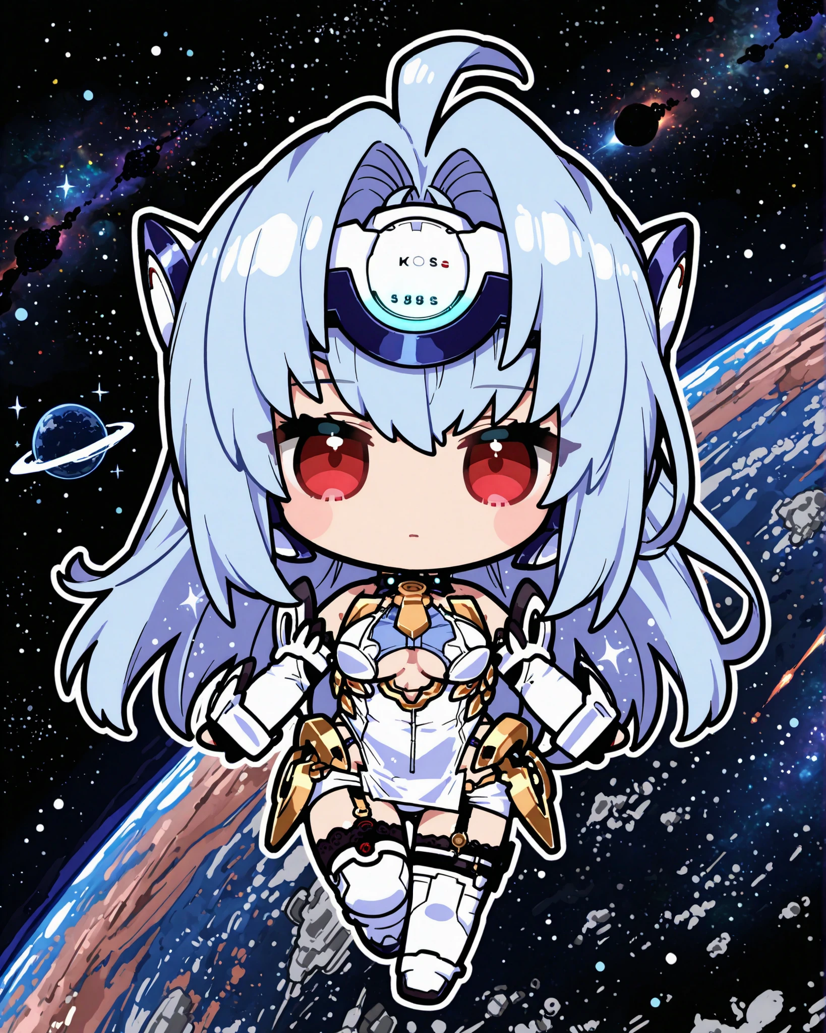masterpiece, best quality, ultra-detailed, perfect anatomy,
748cmstyle,
kos-mos(xenosaga),
dynamic action,
full body, solo, 1girl, white outline,
space,
expressionless, red eyes,
(chibi:1.5),