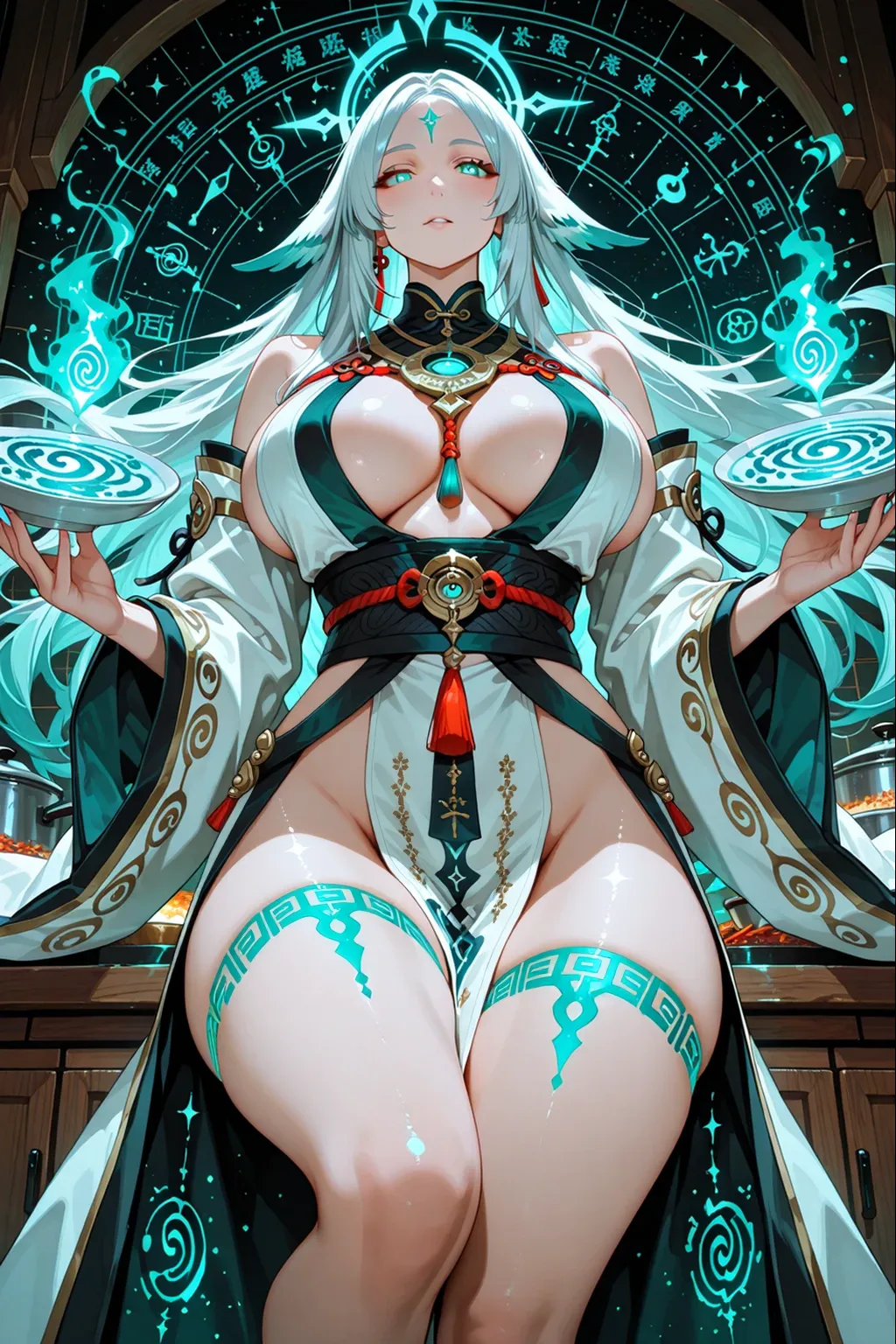 Alphonse Mucha's zodiac signs、ultra gigantic tits、The areol、teats、Hyper-obese body、Beautuful Women、profile