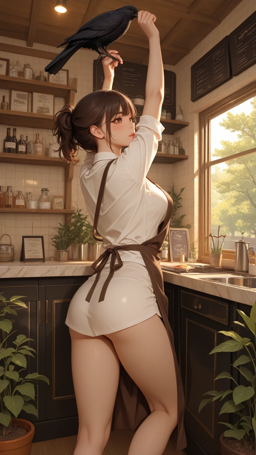 (​masterpiece、top-quality))、hight resolution、top-quality、illustratio、ultra-detailliert、top-quality、ultra-detailliert、​masterpiece、((fullnude))、((Wearing only an apron))、((I can see your butt))