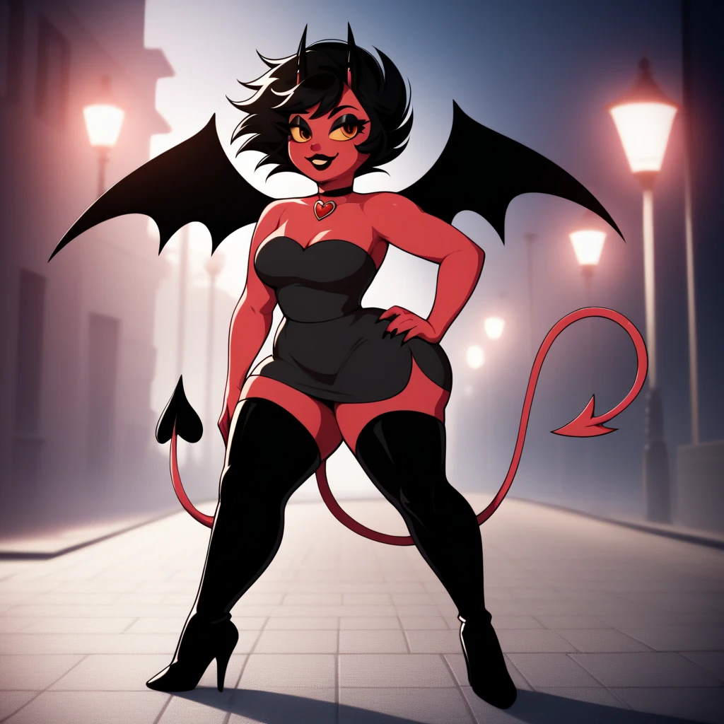 score_9, score_8_up, score_7_up, score_6_up, 
Realistic, HD, Absurdres, Detailed,
Cherry, Animal Crossing, cleavage, underboob, naval, wide hips, thick thighs, earrings, spiderweb tubetop, bra strap, panties visible, studded belt, smug, raised eyebrow, closeup, solo, 1girl, furry female, red fur, black hair, floppy ears, short hair, skirt, bracelet, punk, platform boots, red shoelaces, stockings, hands in hair, eye contact, giantess, looming over, destruction, embers, smoke