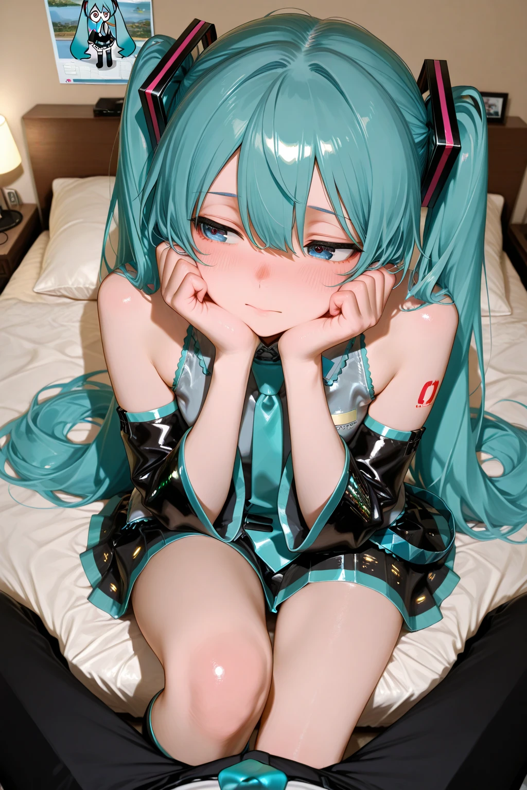 (),((See-through)),((extremely detailed 、 as white as cheeks、 that are light in color like teak、Emphasizes the contours of the 。Plump 、puffy niples)), (very small chest),(Black 、Very  ), 1girl in, Upper body,(Cowboy Shot),(masutepiece, Best Quality, High quality),  shoulders,  arms, (Colorful),(Delicate eyes and face), volumatic light, Ray tracing, bustshot ,the Extremely Detailed CG Unity 8K Wallpapers,Solo((flying petal)),(Flowery meadow) ,light,on the bed in a gorgeous room、(hololive、Urha_Lucia)(({Moist feather(hololive)}, 1girl in, Short hair, Double bun, {Emerald green hair}, {{Red Eyes}}、​masterpiece、top-quality、very flat chest, very flat chest、小柄))