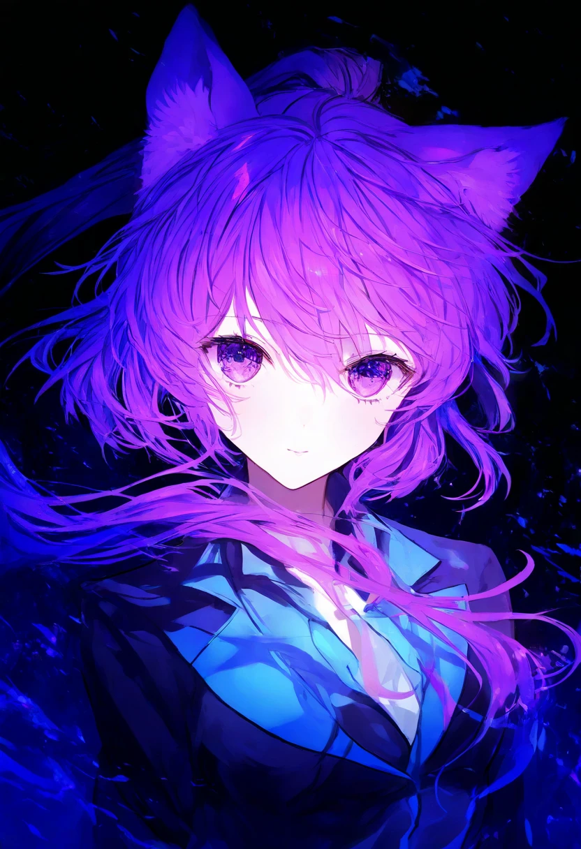 (best quality, high resolution: 1.2), ultra detailed, photorealistic: 1.37,   purple hair, provocative  look, radiant beauty,  figure,  confidence, sensual expression, black lace , soft lighting, passionate atmosphere, vivid colors, subtle seduction, tempting pose, smooth skin, enthusiastic curves,  charm, provocative charm, eye-catching long purple hair, masterpiece: 1.2