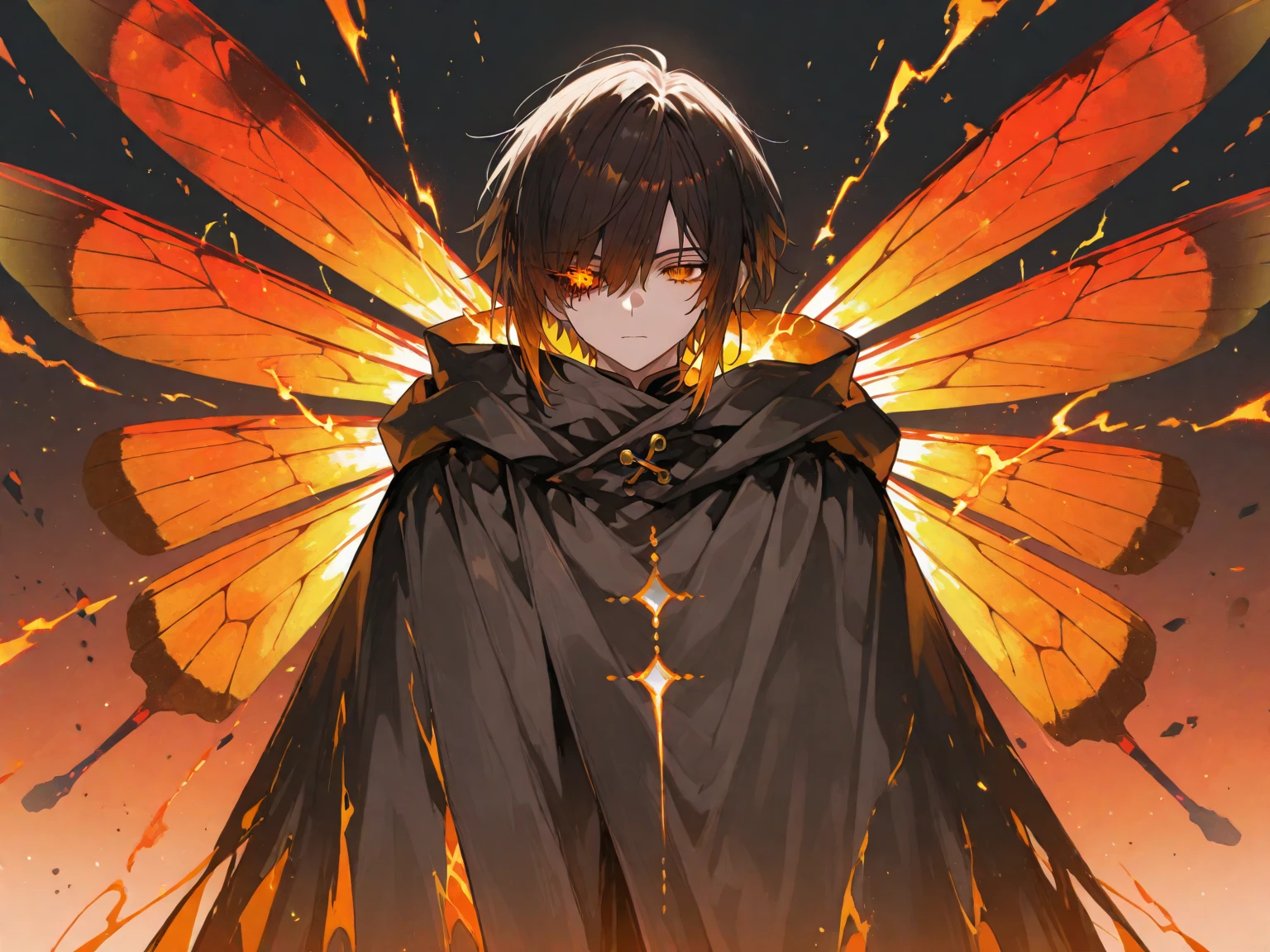 boy,Black Hair,Yellow Eyes,