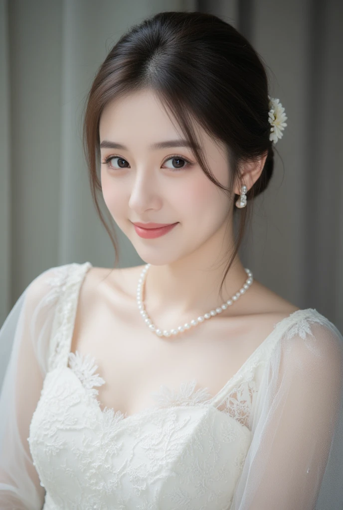 Random posture、(extremely delicate and beautiful work)、(masterpiece)、One girl、Highly detailed and elegant((Wedding Dresses))、tiarra、A highly detailed、Warped ponytail、A smile、Beautiful and clear eyes、Green pupil、delicate necklaces、Delicate earrings、Simple blurry background、Description of extreme details、Beautiful fece、A charming、delicated face、Delicate figure、Beautiful 、thin clavicle、Beautiful lips、mix4、(8K、Raw photography、top-quality、masterpiece:1.2),1girl in,Cute,Cityscape, , Wetty, Professional Lighting, physically-based renderingt, full body Esbian、the most beautiful in the world、乃木坂アイドル、韓国アイドル、hposing Gravure Idol、女優、