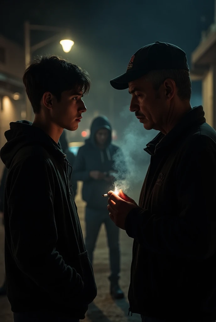 একটি যুবক সিগারেট খেতে খেতে পুলিশের সাথে কথা বলছে