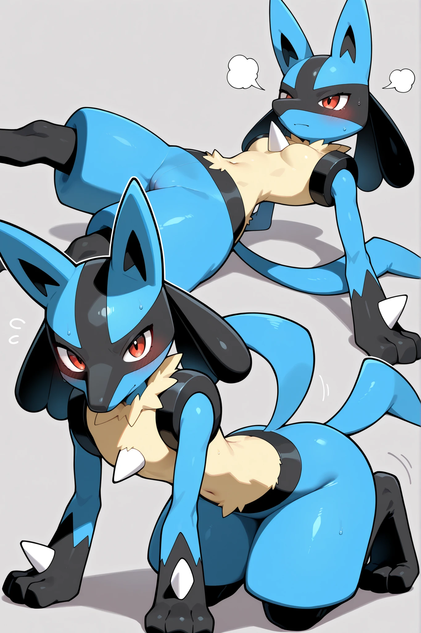 Pokemon, Lucario, her in a sexy pose and all provocative, extremely detailed image 