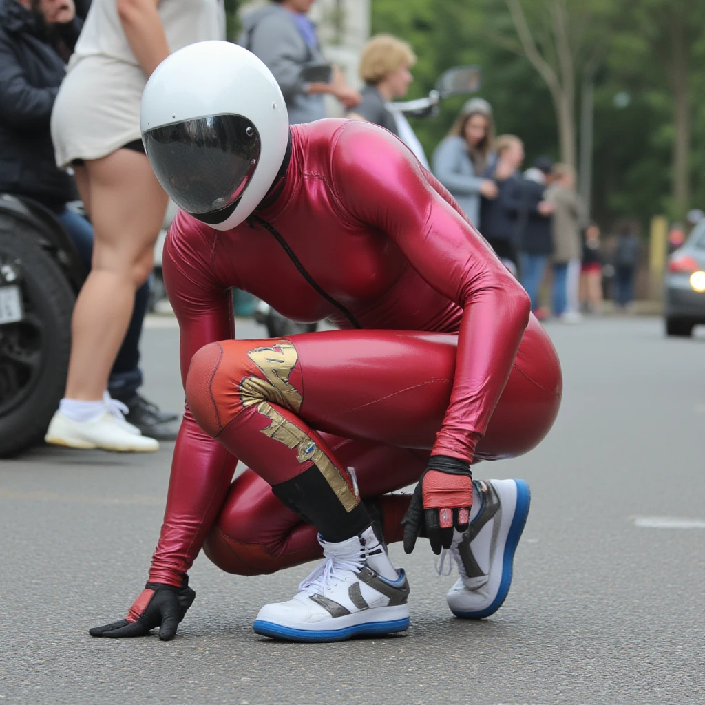 score_9, score_8_up, score_7_up BREAK TheGasp, 1girl, pale white body, white skin with red details, black sclera, black eyes, dark blue pupils, chin horizontal scar, small silver beads face piercings, scars, 3d, source_3d, photorealistic, full body, crowded park outdoors, crowded park, nature everywhere, riding bicycle, bike riding, happy, dynamic angle,