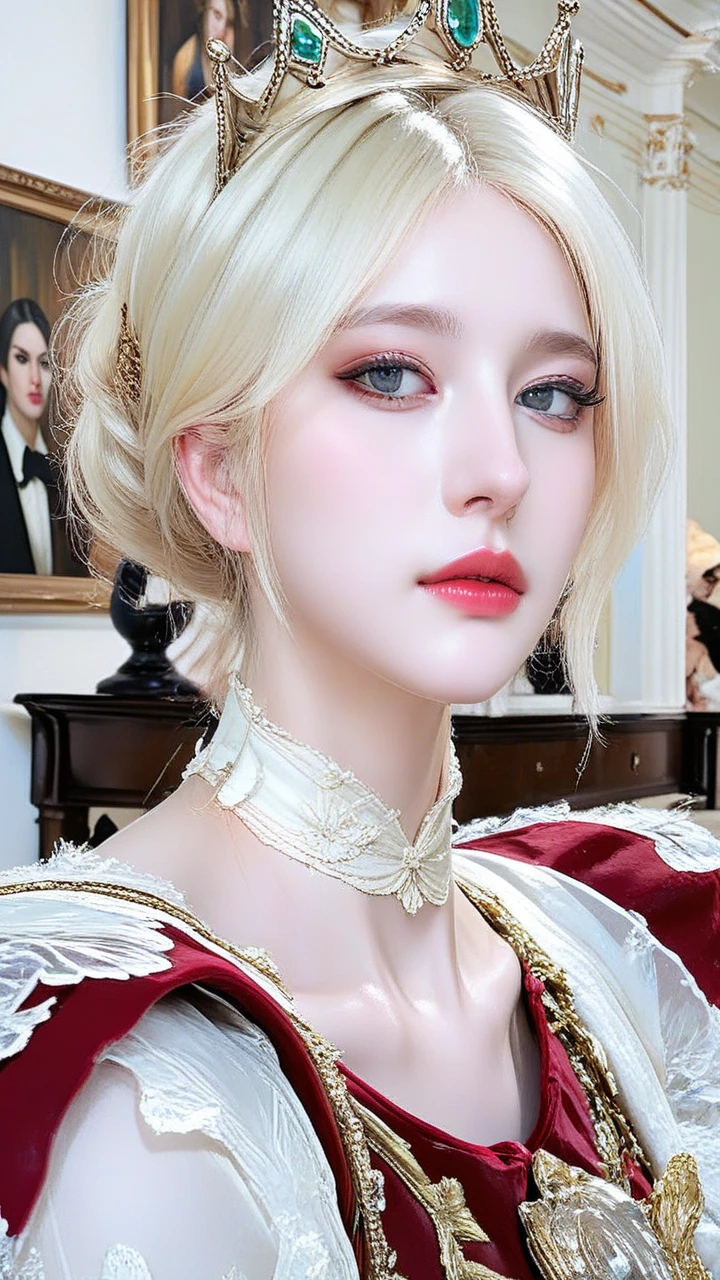 Text: ("Betherz15"), (realistic comic style), faceless woman, facing viewer, leaned back, wine glass, fair skin, 70s feathered hair blonde, black thin cateye shaped glasses, diamond encrusted necklace, diamond encrusted earrings, white art decor feather headpiece, long white feather boa, 80s silver clubbing dress, white sleeve gloves, jazz lounge, red velvet sofa, volumetrics, professional quality, movie angle, serious, elegant