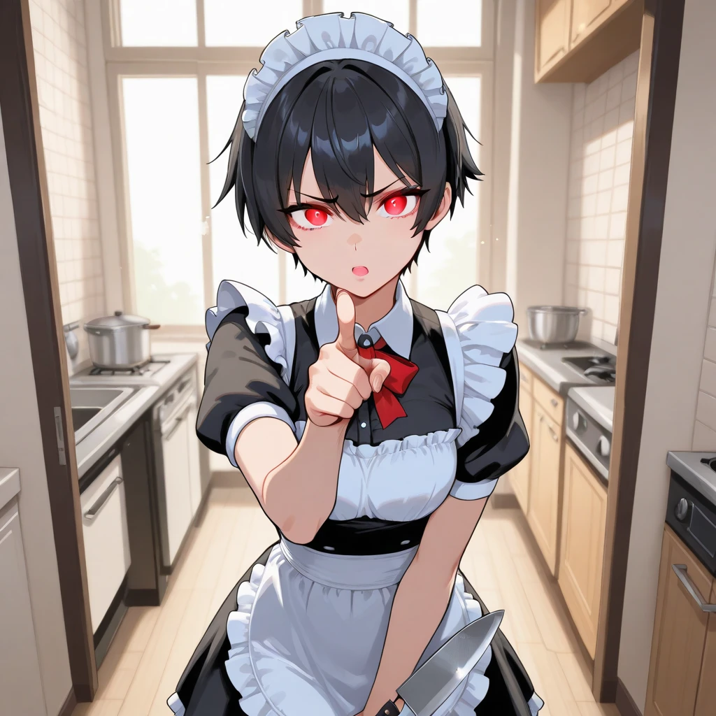 1girl,sincos, ningen mame, toosaka asagi,solo,medium breasts,20yo,maid,maid headdress,
licking knife, <lora:lickingknife_XL_v1:0.8>
tongue out, holding knife, blood,saliva,dynamic pose,
best quality, very aesthetic, absurdres