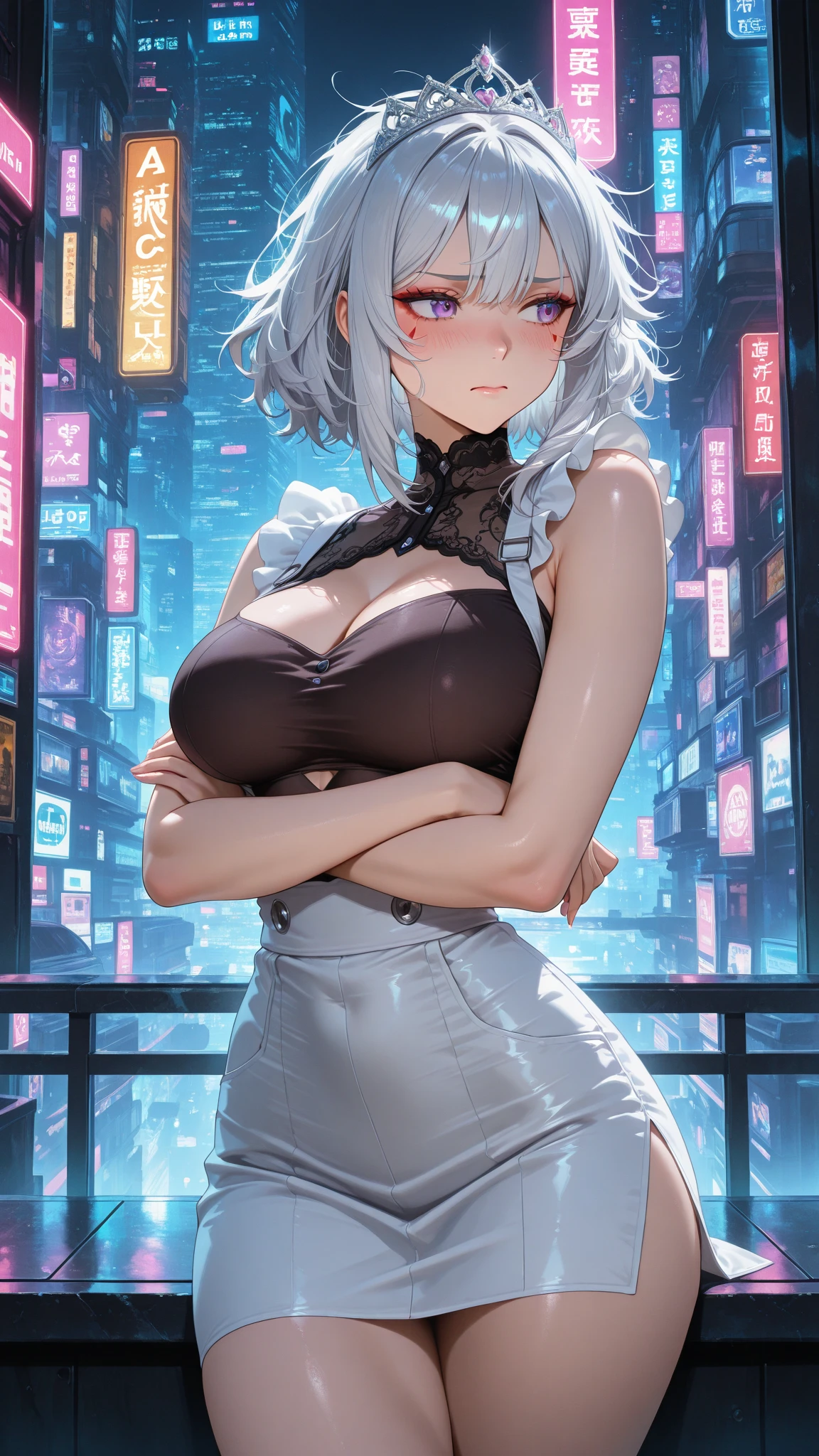 ulzzang-6500-v1.1, (foto crua:1.2), (fotorrealista:1.4), linda garota detalhada, Muito detalhado eyes and face, lindos olhos detalhados, Ridiculous, incredibly Ridiculous, tamanho de arquivo enorme, super detalhado, high resolution, Muito detalhado, melhor qualidade, obra de arte, ((roupas da moda com cores diversas)), illustration, Muito detalhado, CG, unificado, Papel de parede 8K, Incredible, Detalhe fino, obra de arte ,melhor qualidade, Muito detalhado CG uniform Papel de parede 8K, luz no rosto, film lighting, 1 garota, 16 anos, longos cabelos brancos, Side divisions, (????? grandes), (sem calcinha)), (copos), ((dynamic pose))), ((pose ????))), (?????????), (metade), (pantyhose)), ((saia quadril preta))