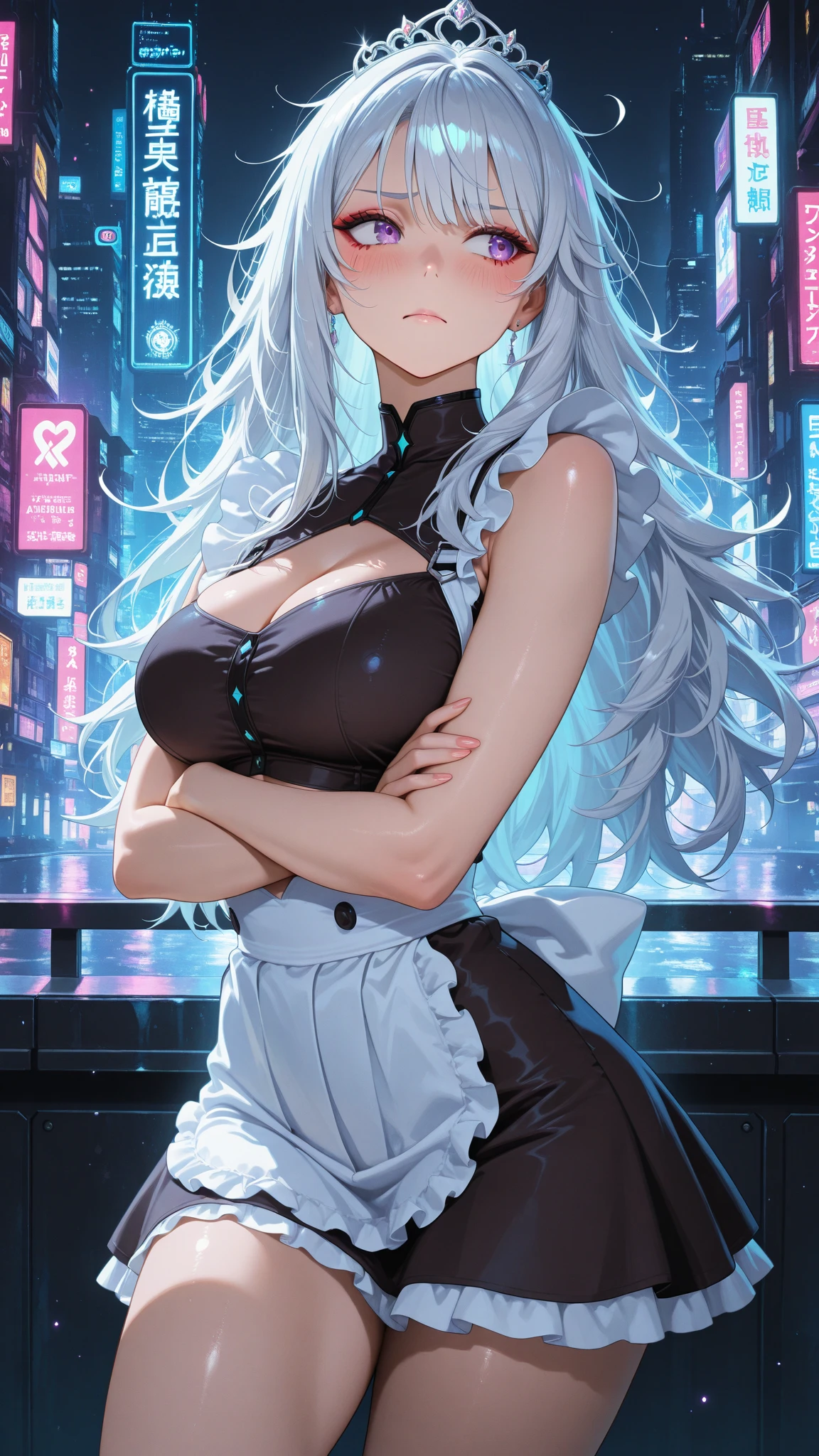 (masterpiece:1.3), (Absurd:1.3), (Highest quality:1.3), (Super detailed:1.3),(Best Shadow:0.7)(Processing wool), Perfect , One Girl, alone, just, just-衣装, Hello, Grey Hair, Purple eyes, Blunt bangs, とてもLong Hair, Sleeveless, , (masterpiece),(Highest quality),(Very detailed),(Best illustrations),(Best Shadow),(Absurd),(Detailed Background),(so beautiful), (masterpiece),(Highest quality),(Very detailed),(Best illustrations),(Best Shadow),(Absurd),(Detailed Background),(so beautiful)noa-outfit, One Girl, alone, Big Breasts, Long Hair, , , , , empty eyes, blank eyes, , , , Mantra, Mandala, , shiny skin, Wet, , , Roll your eyes, , The pupils constrict, , , , , , Open your mouth carelessly, , , , , , saliva trail , , , , night , , Pink Neon Lights, , , , , Mysterious glow, , , rolling eyes, cross-eyed, , , , , , , , , ushio noa, Entering a trance state