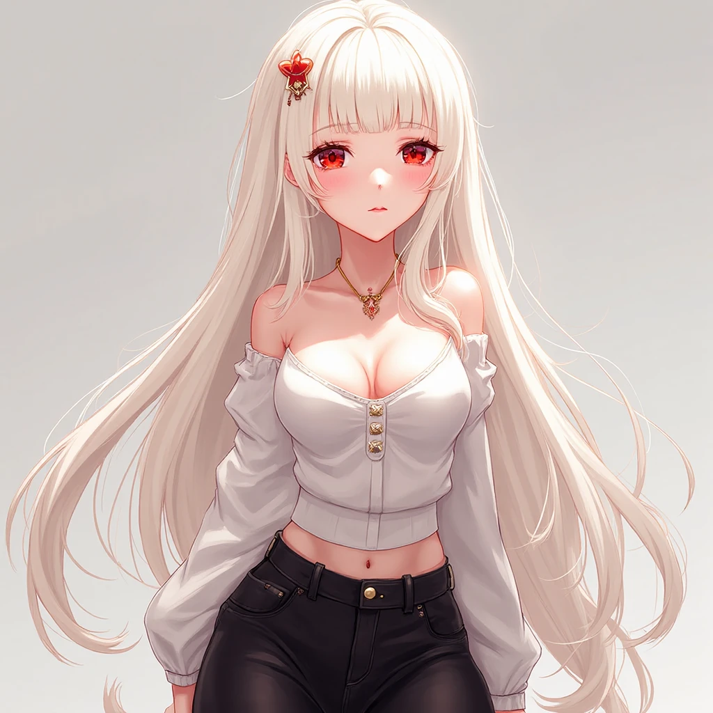 (extreamly delicate and beautiful:1.2), 8K,(masterpiece:1.0),(best_quality:1.0), 1 girl,model and intricate detailing, Enlarged textures, and intricate detailing, finely eye and detailed face, and intricate detailing, shiraga, platinum blonde curls long hair, (closed mouths), Perfect eyes, Equal eyes, carolina eyes (A famale god) with black polo croptee croptop short sleeved shirt and red short skirt, carolina eyes perfect, perfect, earing, hairpin, perfect body, sexy body, carolina blue perfect eyes, lips , necklace, little blush on , braid hair, look at camera
