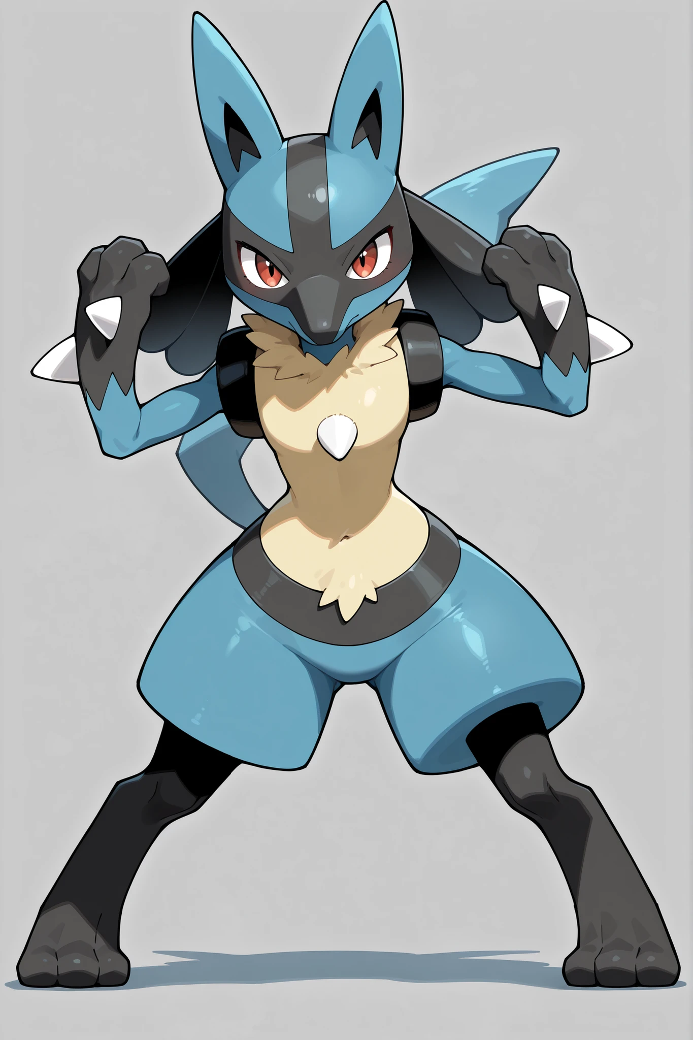 Pokemon, Lucario, her in a sexy pose and all provocative, extremely detailed image 