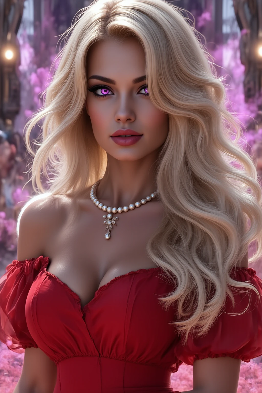 (full body shot)a single East European woman with pink long hair in an elegant dress, luminous design, masterpiece, best quality, extremely detailed 8k, ultra hd, ultra-detailed, highly detailed, highly realistic, (ultra-realistic), hyperrealistic, Real life style, (((top quality, masterpiece: 1.3)), (((Russian beauty)), （tmasterpiece，top Quority，best qualtiy，offcial art，Beautiful and aesthetic：1.2），（1girll），Extremely detailed，Colorful，highestdetailed，offcial art，Unified 8K wallpapers，ultra - detailed，Beautiful and aesthetic，beautiful breasts，tmasterpiece，medium tit，elegant dress，best qualtiy，（zentangle，datura，Tangles，entangled）, textured textile background，PerfectNwsjMajic (cinematic:1.5)(Top Quality, 8k, 32k, Masterpiece, UHD: 1.3)