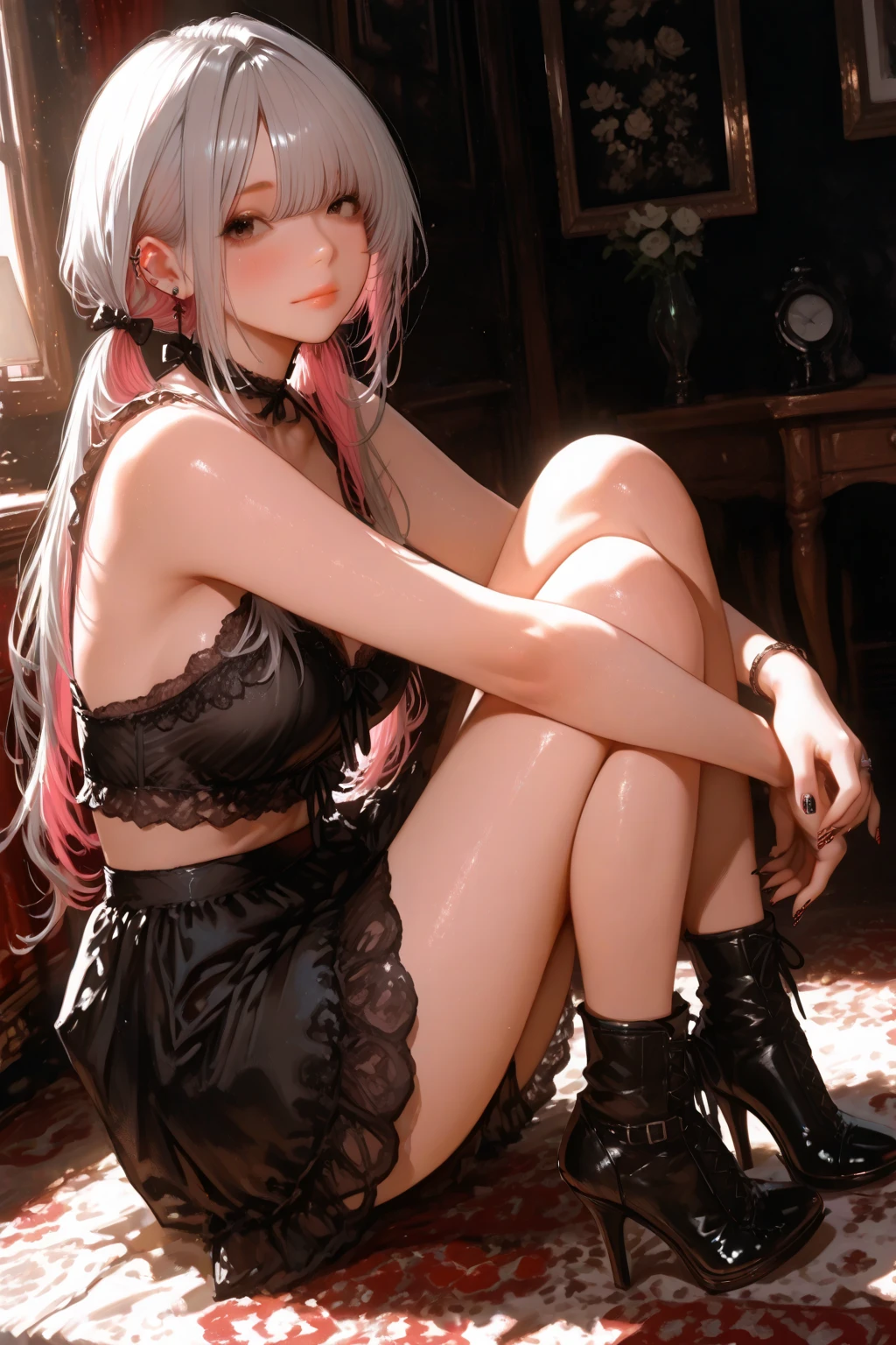 the girl stuck her hand into her 