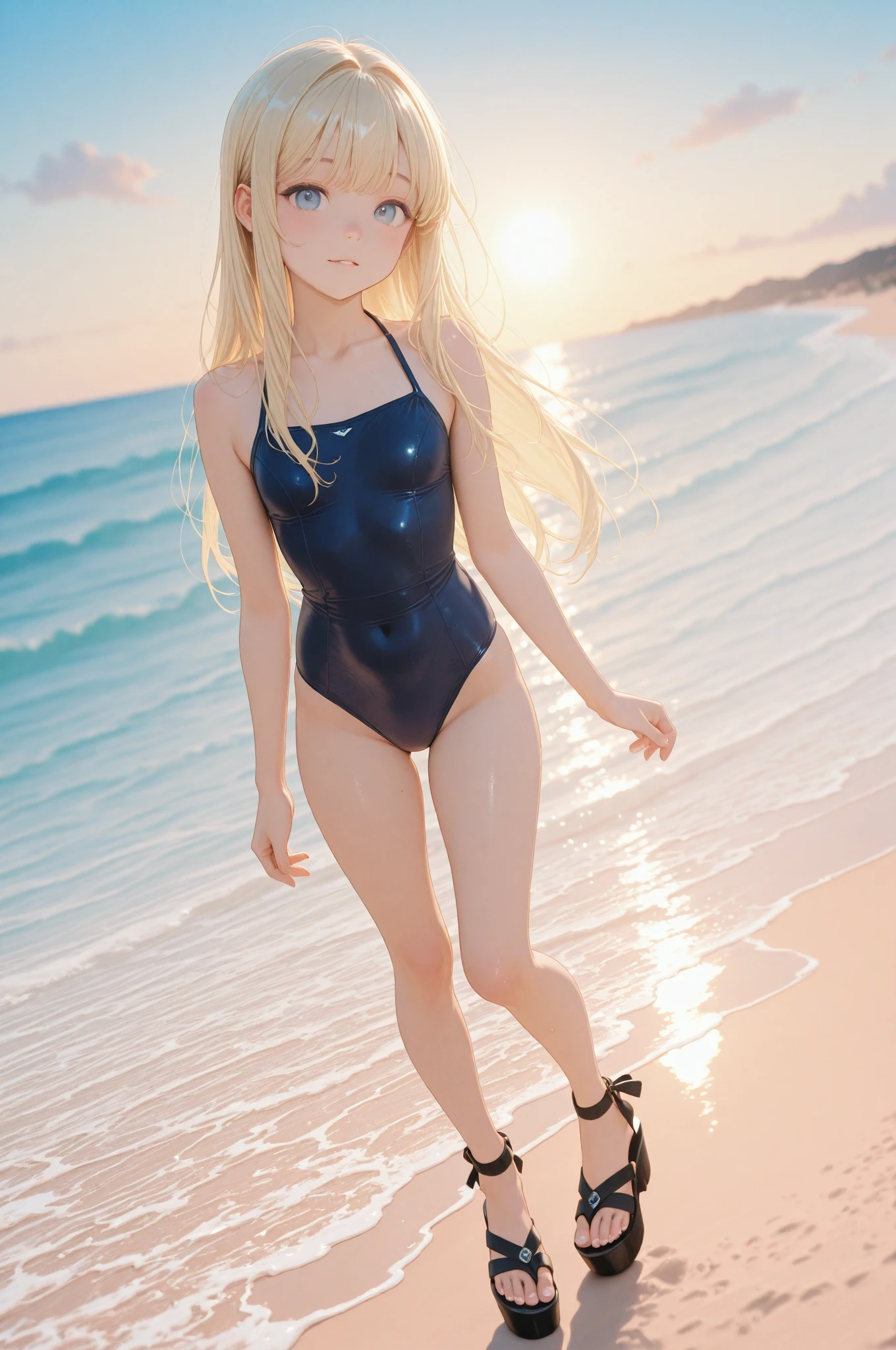 (high resolution:1.5), (masterpiece:1.5), full body, very detailed, best quality, 8k, ((1 girl)), (Cute Japanese woman), cute 24 year old beauty, slim body, (medium breasts:1.5), detailed face, Beautiful and elegant face, cute face, (Round face:1.4), thin lips, natural bangs, arched eyebrows, well-groomed eyebrows, (big eyes with a good balance between the left and right sides), cute eyes, beautiful eyes, beautiful thin nose, beautiful face line, (beautiful skin), medium Hair, Brunette hair, black hair, (natural bangs), slim face, slim figure, (looking at the camera with a Gentle smile), beautiful legs, smooth skin skin, slim and beautiful thighs, ((wearing a light blue  with Blue lace)), fair skin, Beautiful breasts, (Slender and slim body:1.5), (Slim waist:1.5), (slim hips:1.5), ((slim Butt:1.5)), I-type Valley, cleavage, ((wearing a  with Blue lace:1.5)), (sexy  with Blue lace:1.5), (Natural Light:0.8), (lighting forward:0.8), (lighting front:0.8), (Flat lighting:0.8), Gentle smile, Detailed fingers, beautiful hands,  bangs, Beautiful underboobs,