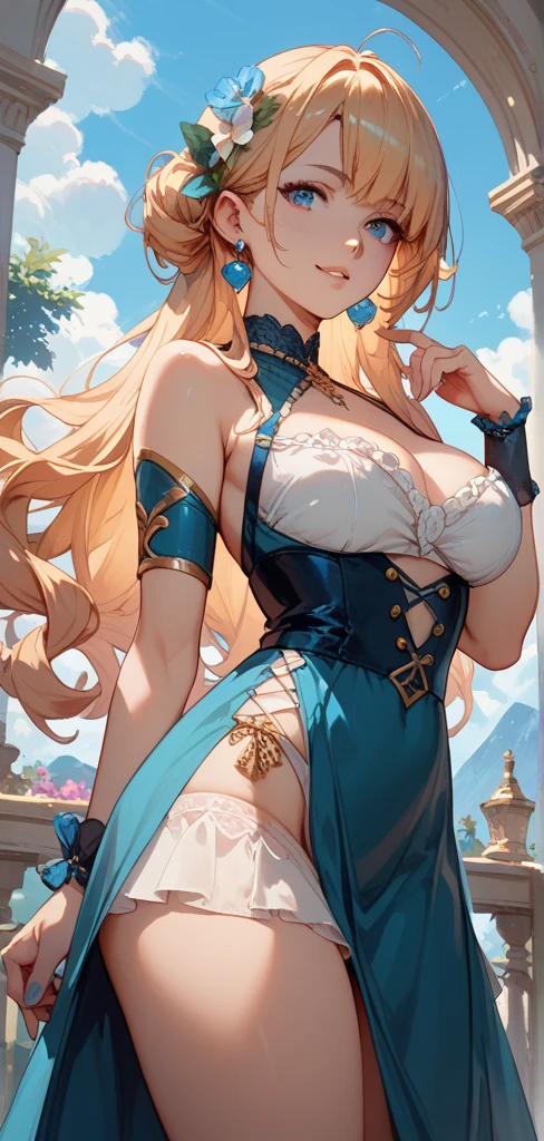 Pregnant woman,18 anos de idade,,cidade,,(((White and blue fitted miniskirt dress))),,open-mouthed smile((thigh-high leather boots))(transparente),(()),(()),vermelho、rosto surpreso,((())),((turn around and look back))(molhado de suor)Reflecting the buttocks