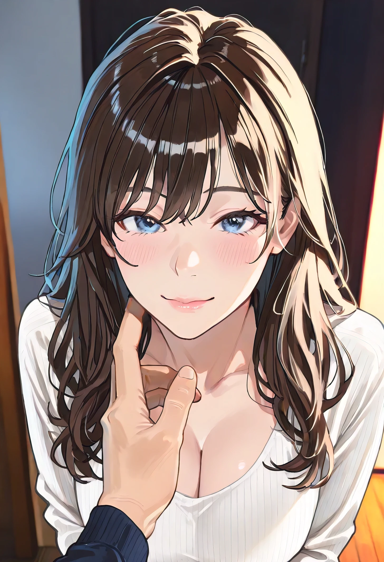 ((perfect )), (photo realistic), (very aesthetic), (highres), (detailed eyes), (top quality), (Realistic), (Super Detailed), (masterpiece), (top quality), (very detailed), (ultra detail), (Super detail), Top professional illustrator, masterpiece, super high quality, 最高品質, 高解像度, 超細部の髪, 非常に詳細な髪, 流れるような髪, 繊細な質感, 細かい髪の細部, リアルな髪の陰影, 絹のように滑らかな髪, 複雑な影, 強い影, 頑固な影, ソフトシャドウー, ドラマチックな照明, 逆光, 深い影, 黄金色の光, 若い顔立ち, とても大きな目, 日本人, 黒髪, マインドコントロール, パイルドライバー, (素肌ボディハグ), トップダウンのボトムアップ, 脚を開いた, 掴まれ, (顔のない男性人, 暗い部屋, 汗, 素肌の小剥き出しを掴む, realistic, clear hands, detailed hands, correct ズ), ワイドショット, 美しい16K, 4DCG, 超リアルで精細な画像, cinematic lighting, を着て, 屋外でポーズをとり, ダークグレーのフェイスマスクを着用しています, タイトフィットの, 体型を際立たせる半袖の青いボディスーツ, 明るい色の, 彼女は茶色の革のストラップ, コルゲートメタルまたは類似の材料のように見えるもので作られた葉といくつかの不明瞭な構造, 明るい,