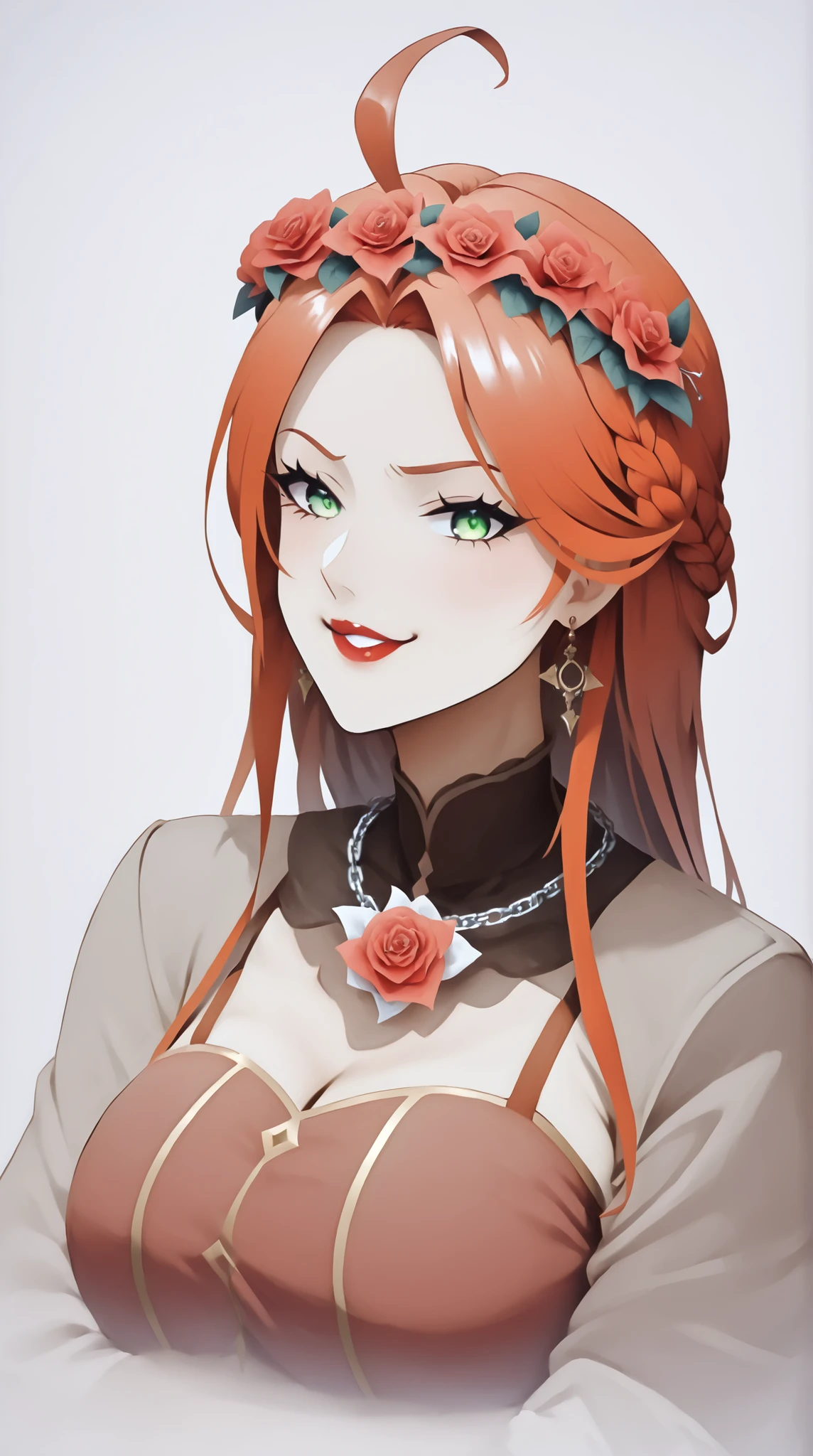 {{{animated film}}},{{{masterpiece}}},{{{top quality}}},{{super detailed earrings}},{{very soft and beautiful}},(top quality),Official Art, high rating ,High Resolution,incredibly High Resolution,masterpiece,top quality,Very Aesthetic,super detailed earrings,best illustration,Unity 8K Wallpaper,full detail,sexy body,dynamic lighting,HDR,Golden Hour, natural light, Excellent lighting,rose garden, Abandoned Castle,rose garden, floating rose petals,red roses, Rosendall ,upper body with clear contours,1 otome,smug,has a, huge_wide blade, no dominant hand, Action Poses, DYNAMIC POSES, girl, slay enemies with all your might, Blonde, French braids, Single Hairband , green eyes, stupid hair, White body, Elbow Gloves, Molnando, neckline, detachable collar, padlock, Lock, feet, boots , Flower crown