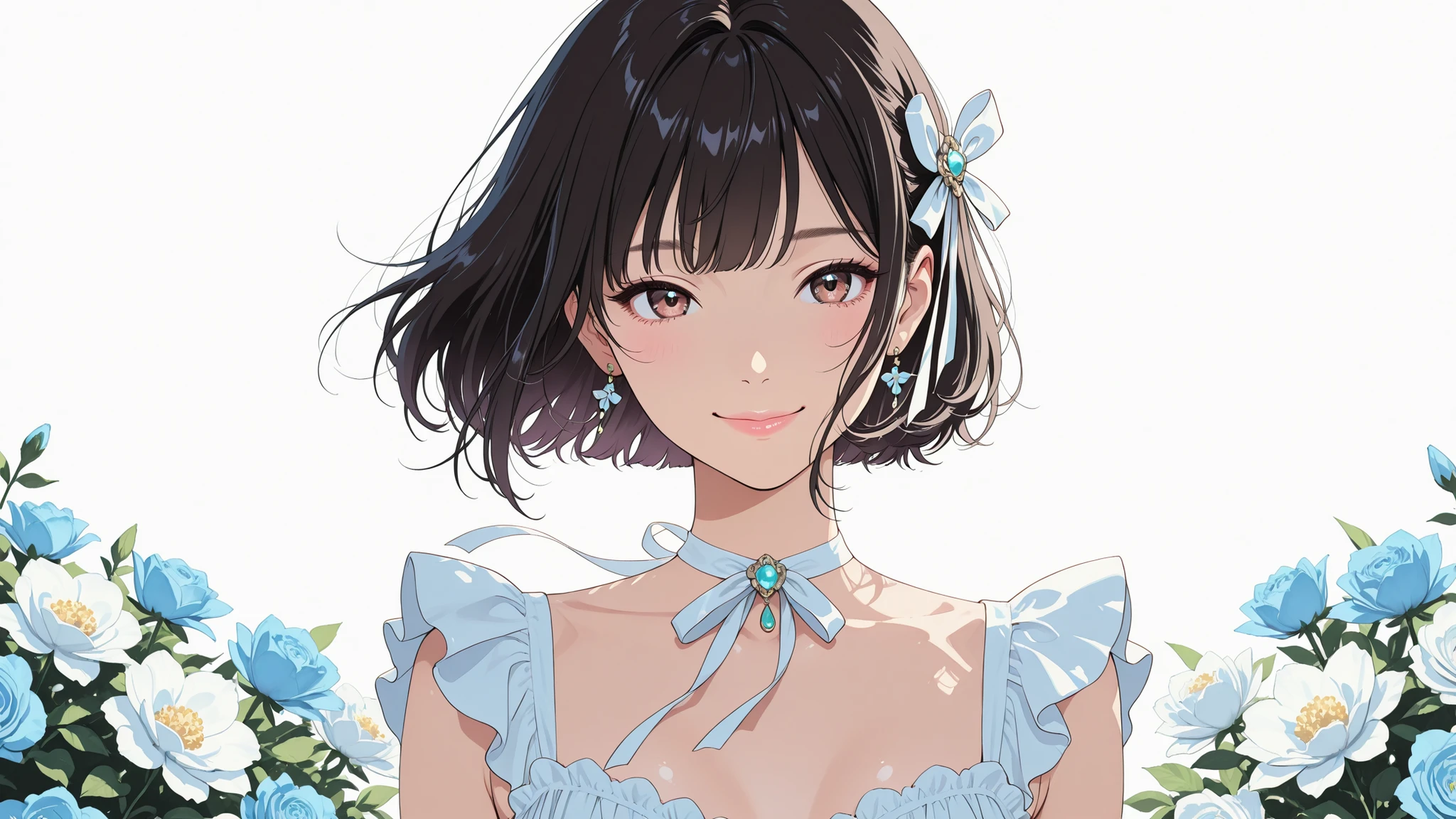 very cute and beautiful anime girl, 20 years old, Standing in front of a the hydrangea wall, (from front:1.5), street fassion, smile, wearing sunglasses, cowboy shot,sunlight,  masterpiece,best quarity,ultra detailed, ultra high resolusion, 8k, high detailed face, 