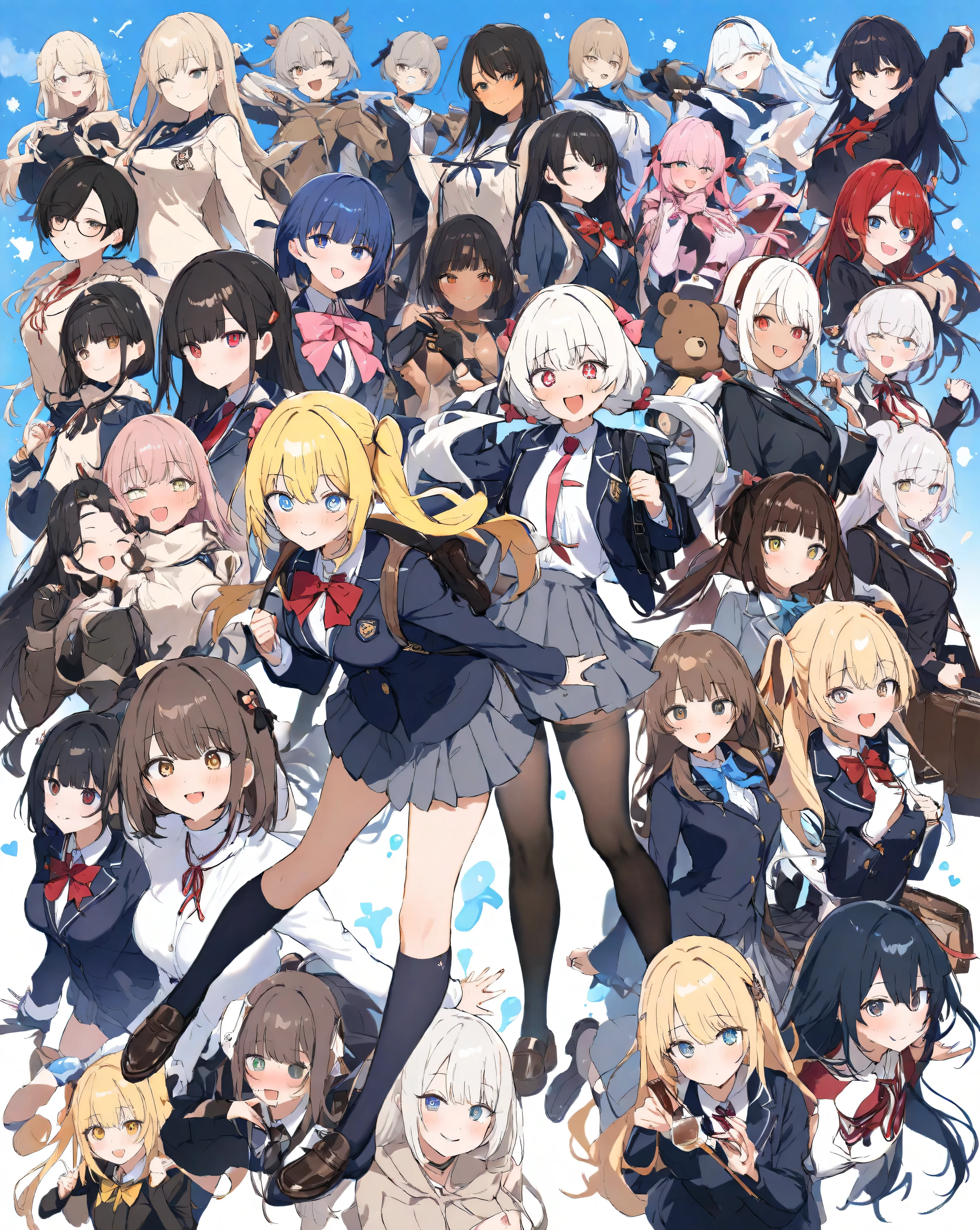 captures pure and unbridled joy and freedom、steam rises from the manhole、like a big deer with joy Sleek eyes、the energy of the protagonist Individual smiles reflecting、The hem of the skirt swings freely。white thigh-high socks and polished black loafers midkick、Explosive Energy:add lively warmth to rosy red in the cold、long black twin tails with pink flower clips and、sparkling reddish deer-like eyes narrowed under long eyelashes。masterpiece evoking frozen moments of the everyday rush of joy、dynamically bend legs and jump even higher、Light Snow Particles Dance。A 16-year-old high school girl in the center leaps into the air with a playful jump that defies gravity、Winter Uniforms、Winter appeal with accessories such as hot cocoa cups and small teddy bears、adults commute in briefcases and add friendly everyday life;the boy in the coat waves his hand、Straps Jump。
clear and undistorted facial features:Scarves、red with ribbons on a pale winter palette、Arm Victory、she radiates infectious mega joy。bustling winter streets at dawn - soft snow covers sidewalks and bicycle parking cars、anatomically perfect proportions for all characters(No Crushing or Overlapping):Straps Stretch/Overlay Mittens、Laughter/support/Dozens of People Who Jump Simultaneously、Diverse hairstyles(pony with sab、Bob、Blade)、Skin color、アクセサリー如きホットココアカップや小さなテディベア🐻で冬の魅力;Thick Red Ribbon Bows with Collars、balanced poses and expressive clear faces for everyone;large black backpack on one shoulder、no distortion with anatomically correct hands and feet、sharply detailing everyone's faces。
Background:Emotional contagion radiating from smiles where morning optimism plays the leading role、the apartment with the breakfast light、Spread out in a pose、Distant Pedestrian Crossing and Store、Thin Clouds Pale Blue Sky;and over 20 diverse girls' high schools A lively radial group of people and everyday passers-by。An ultra-wide, open smile showing a heart-shaped face with perfect white teeth and deep dimples {x} The golden morning sunlight penetrates the snow and emphasizes the brilliance of jumping with ethereal volumetric rays {x} The short navy pleated skirt is dynamic Spread outward with motion blur {x} white sailor suit with navy accents - pleated blouse fits slim figures {x} focus on the lead actor's upward momentum and crowd-surrounding praise in a cinematic low to mid-angle composition、Flowing hair/Ripples on Cloth/Snowflake/Super Detailed;a normal winter morning in a Japanese urban area/Bright Pink Pop、Infinite Young々bounce violently upward like a wind-excited ribbon、8K resolution、cheerful anime-style digital illustrations。