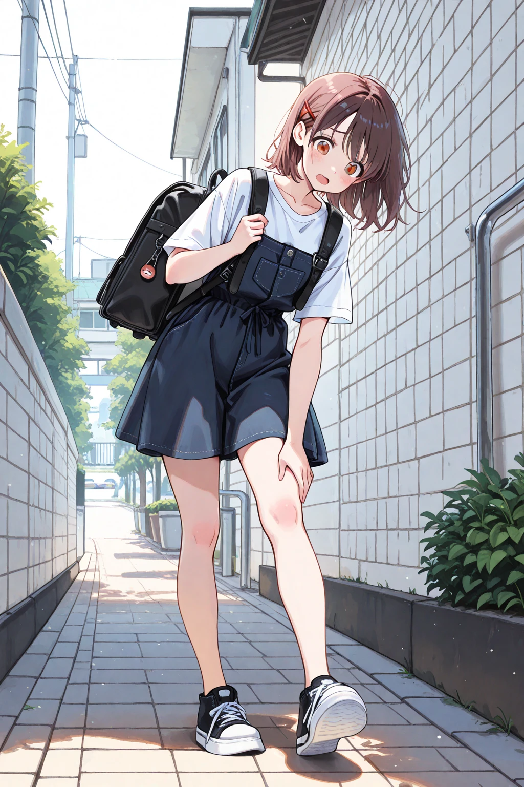 （Pretty sister:1.3）、spring atmosphere、morning、aggressive、garden、runningウェア、running