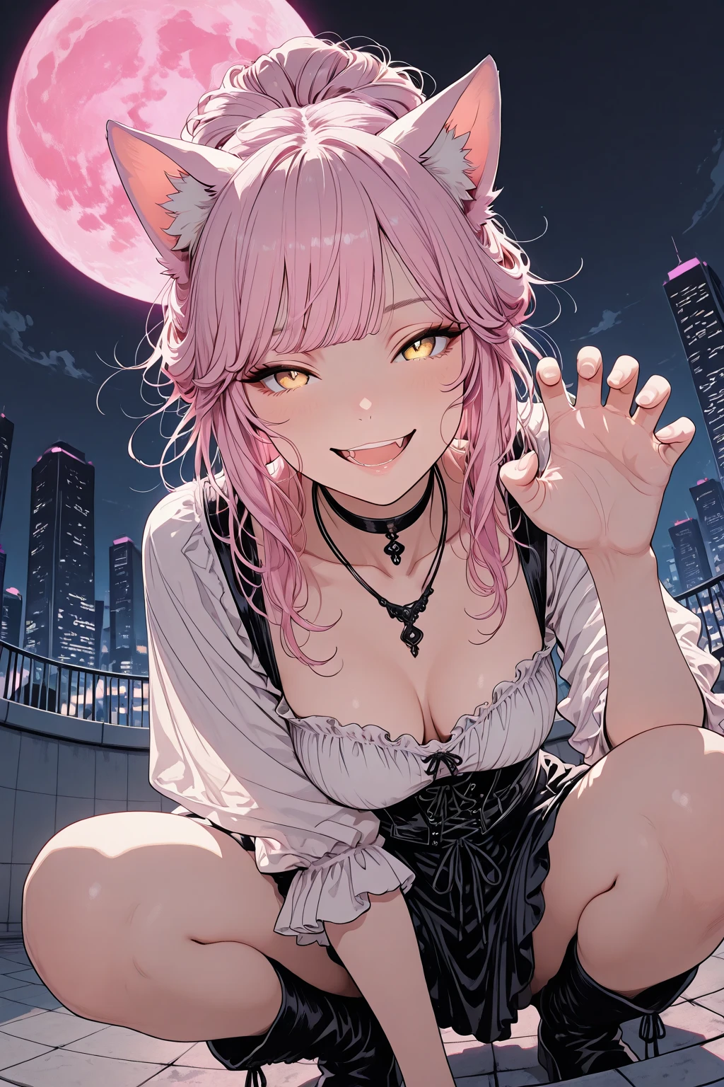 
young girl with pink hair long twin-tail hairstyle, small thick eyebrows, with gothic lolita clothes,  (Zankuro) drawing style of the zankuro artist, Zancrow style, image uploaded to R34, walking in the mall, flirty smile , suddenly  in public, (( )) , ((public  in restaurant))  ass on male crotch
