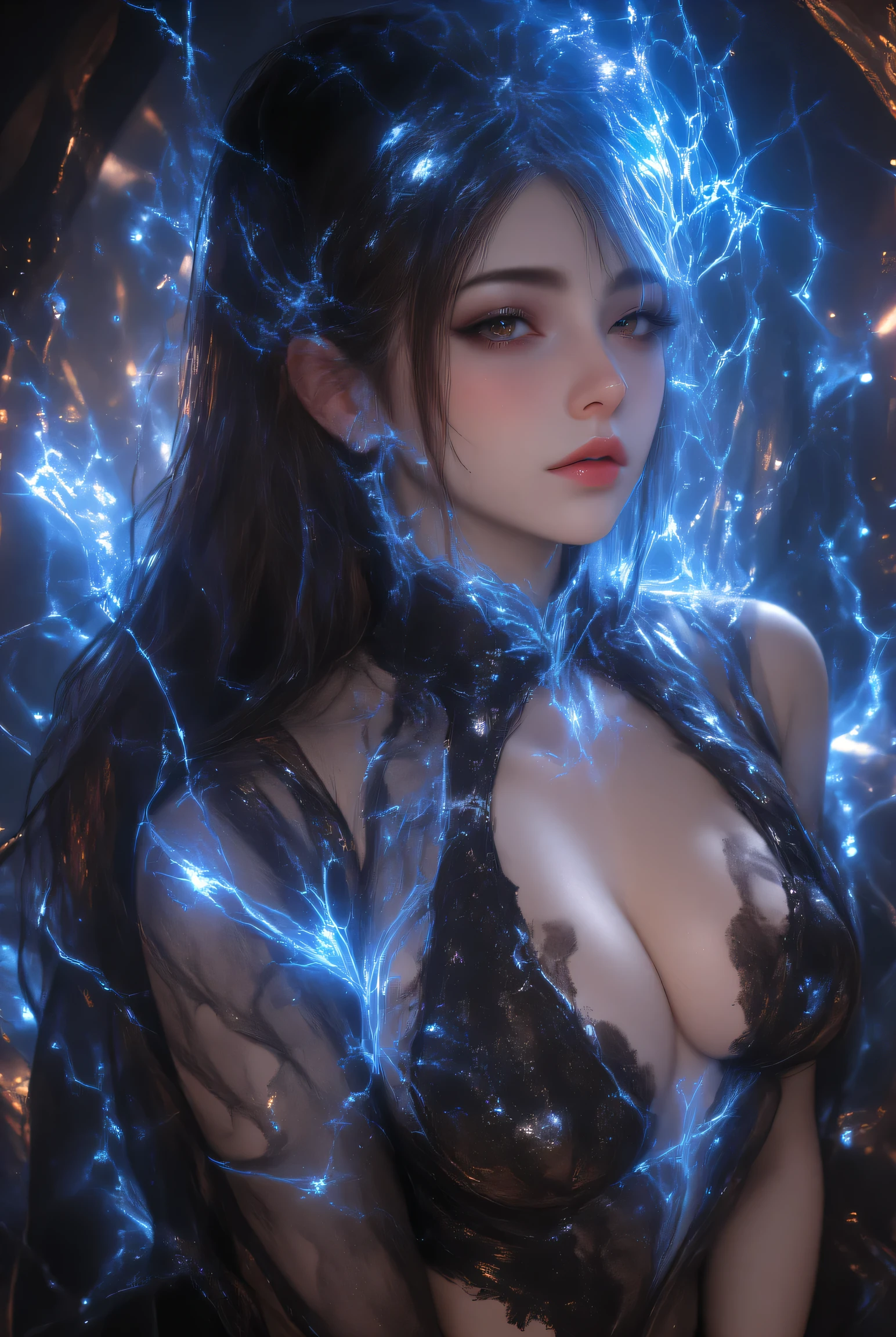 Evolution is the increase of complexity of complex systems., Holy Sexy Elf, Big Breasts, Age 17, Dark Haired, Sexy Pose, Fearless Smile