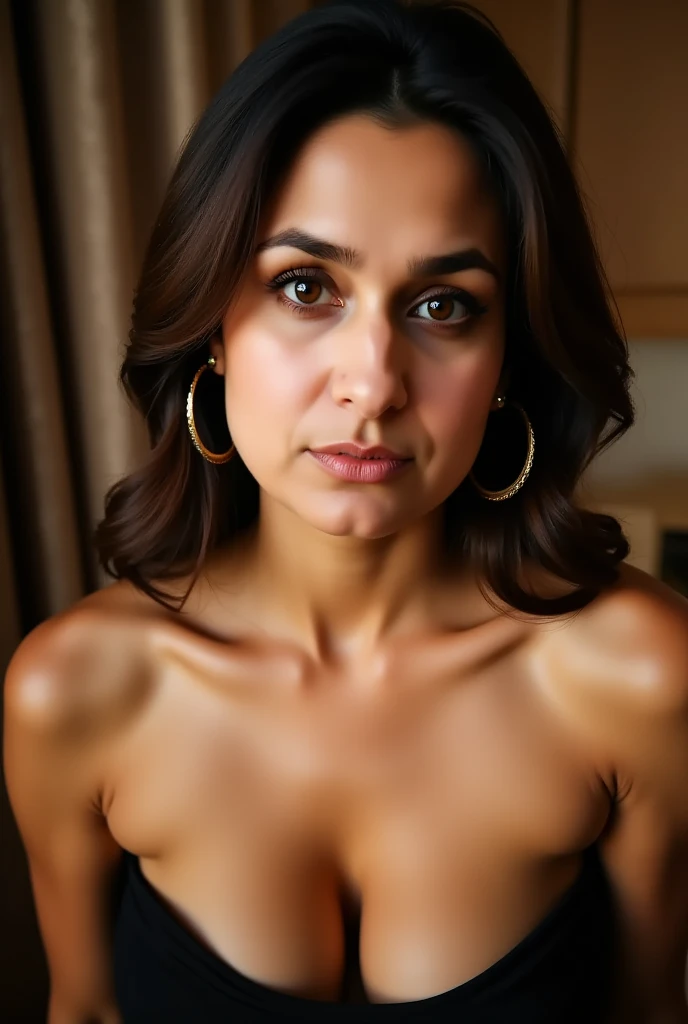 50yo mature  ,((best quality)), ((masterpiece)), ((realistic)), eye kajal, mascara, red lips, sensual Beauty, mommy,  full figured mommy, provoking body, extreme sweat, sweat soaked skin, slight stretch marks, alluring figure,  bulging figure, thick charming lady, curvy, thick navel, full figured woman, eye kajal, massive breast, full body, styled hair, pierced eyes, female face,royal aura, trend on artstation , sharp focus, studio photo, intricate detail, very detailed, detailed eye, illustration, very detailed, sharp focus, digital render, professional, 4k, full body, cleavage 