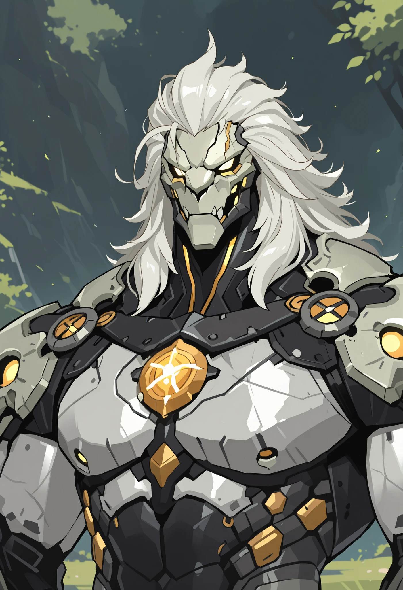 masterpiece, best quality, amazing quality, very aesthetic, humanoid warforged, dnd warforged, handsome, fantasy, short mane hair, detailed musculature, muscles coverd by scaly armor, balanced yet muscular physique, thick arms and legs, wide bulky chest and shoulders, muscle-shaped armor that highlights musculature, segmented armor ike body, mechanical detailed face, prominent jaw, sketch, concept, portrait, upper body focus