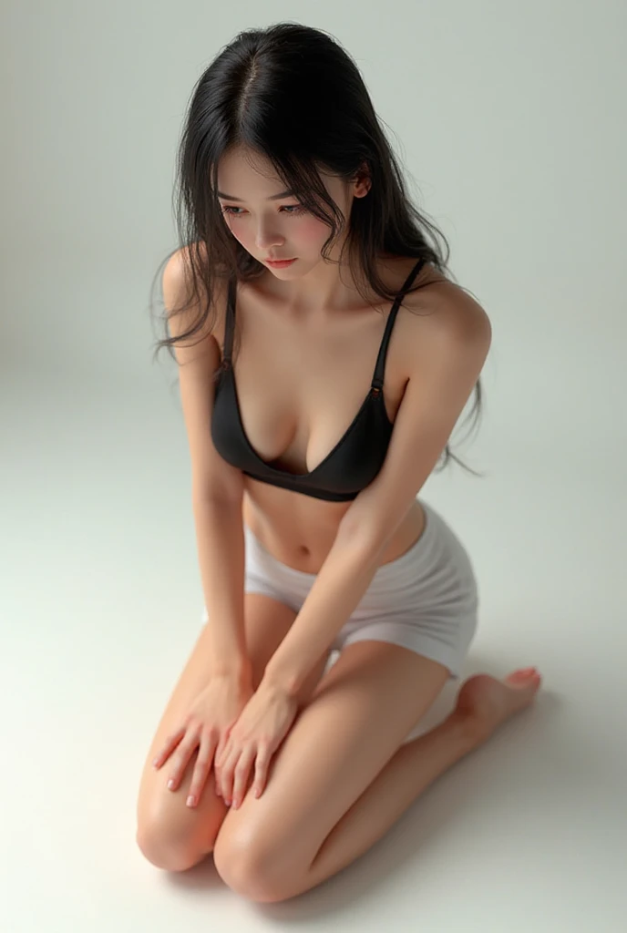 (((sleepy face, looking down, emphasizing thighs, white thighs, soft thighs, shiny thighs, sitting in a chair, face-to-face angle, sitting in front, zoom camera in the ??????, feet on the floor, leaning back, hands in pants, one hand on ?????, one hand in ??????, eyes closed))), ((angle from below)), ????, 8k, RAW photo: 1.2, (Best Quality: 1.4, Masterpiece: 1.4), Best Illustration, Ultra High Resolution, Portrait, Film Grain, 1girl, Depth of Field, Photorealistic: 1.4, Ultra Detail, Portrait: 0.6, Light Particles, Lens Flare, Luminous Particles: 0.6, Bokeh: 1.2, Professional Lighting, Photon Mapping, Radiosity, Physically Based Rendering, Incredibly Absurd, Glossy Skin, Pale Skin: 1.2, pureerosface_v1: 0.7, Detailed Hair, Realistic Hair, Realistic Lighting, Realistic Shadows, Realistic Clothing, Realistic Skin, Natural Skin Texture, Closeup: 1.1